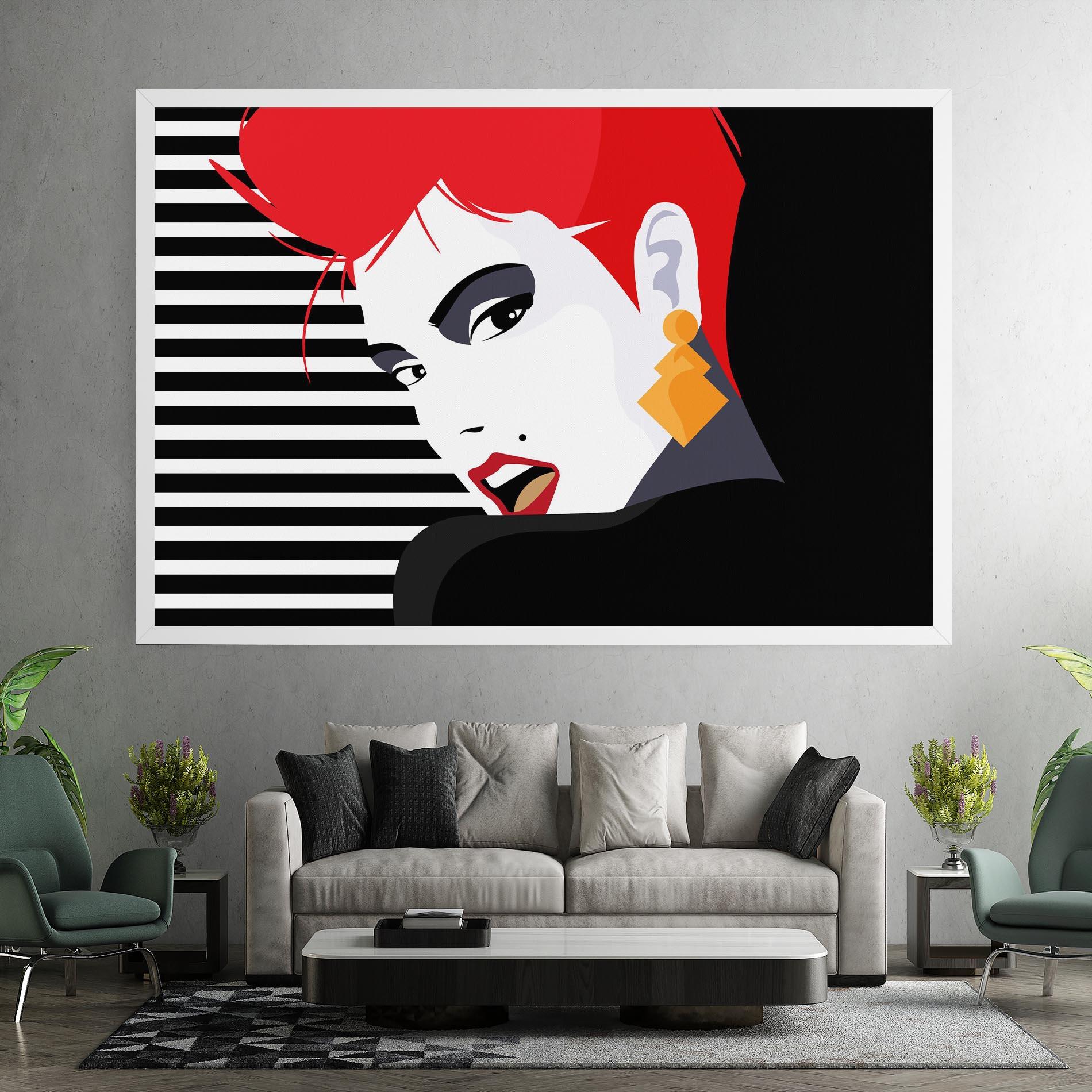 Картина на платно Red Pop Hair mockup 7