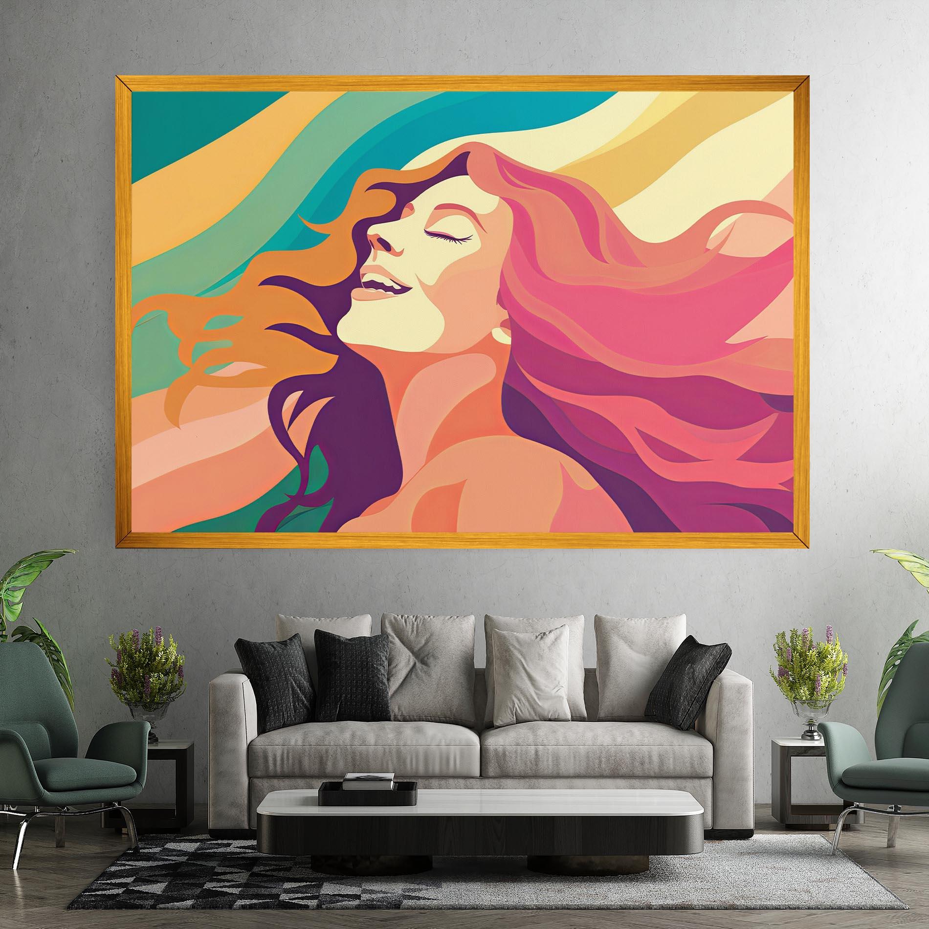 Картина на платно Pink Pop Hair mockup 7