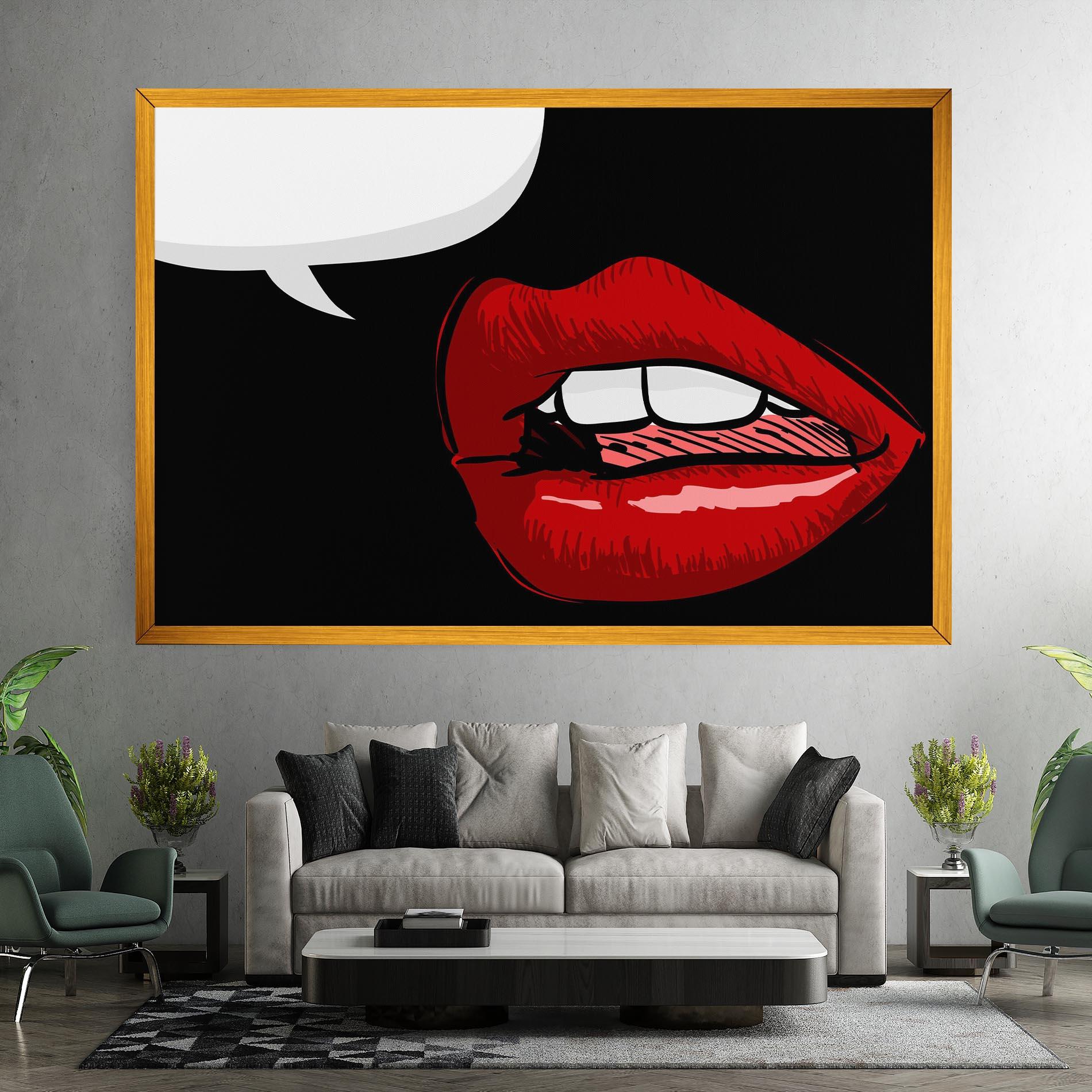 Картина на платно Pop Red Lips mockup 7