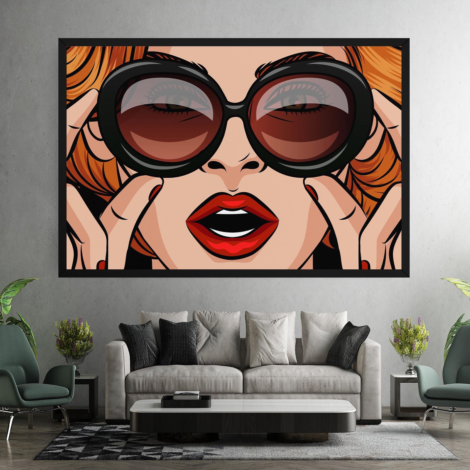 Картина на платно Pop Glasses Woman mockup 7