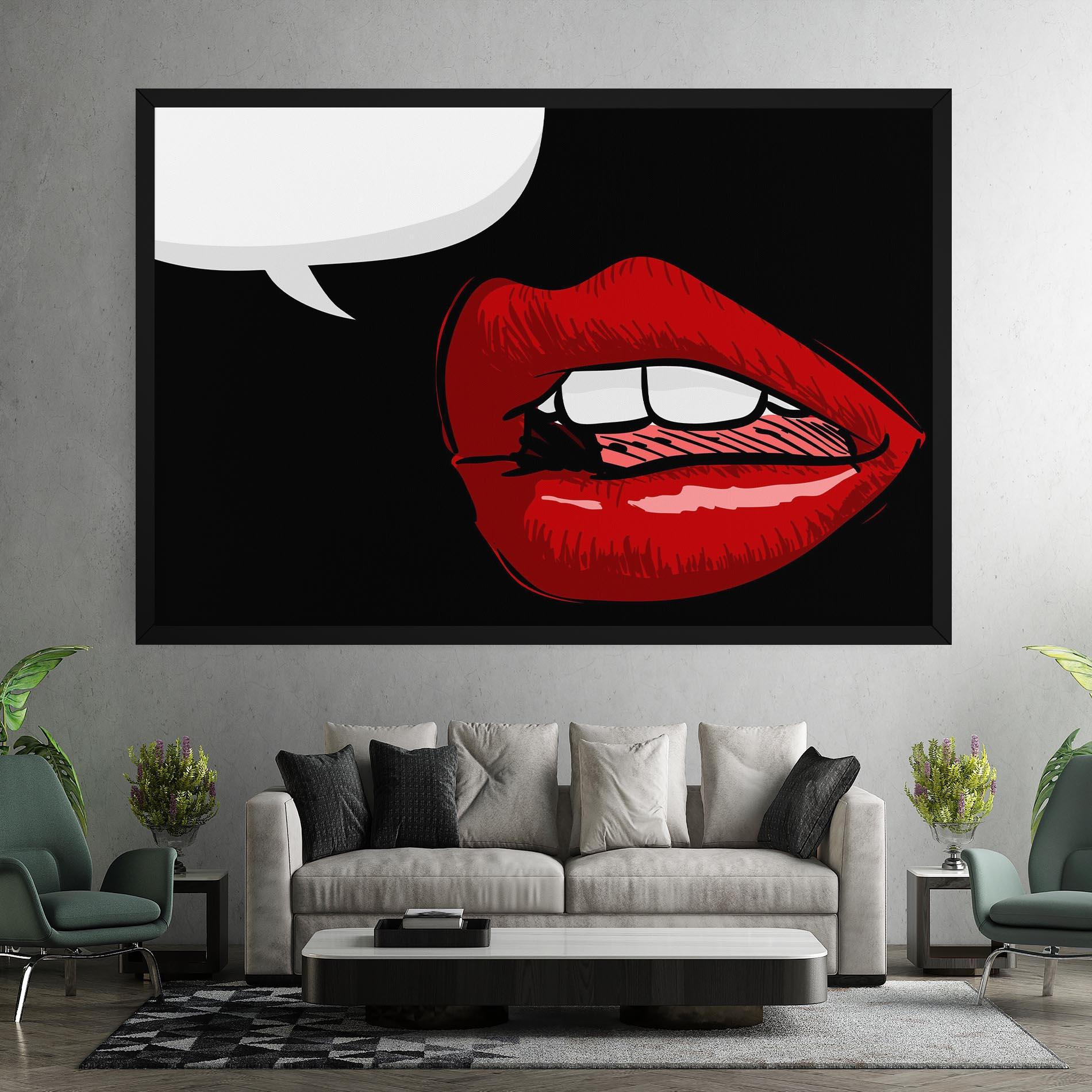 Картина на платно Pop Red Lips mockup 7