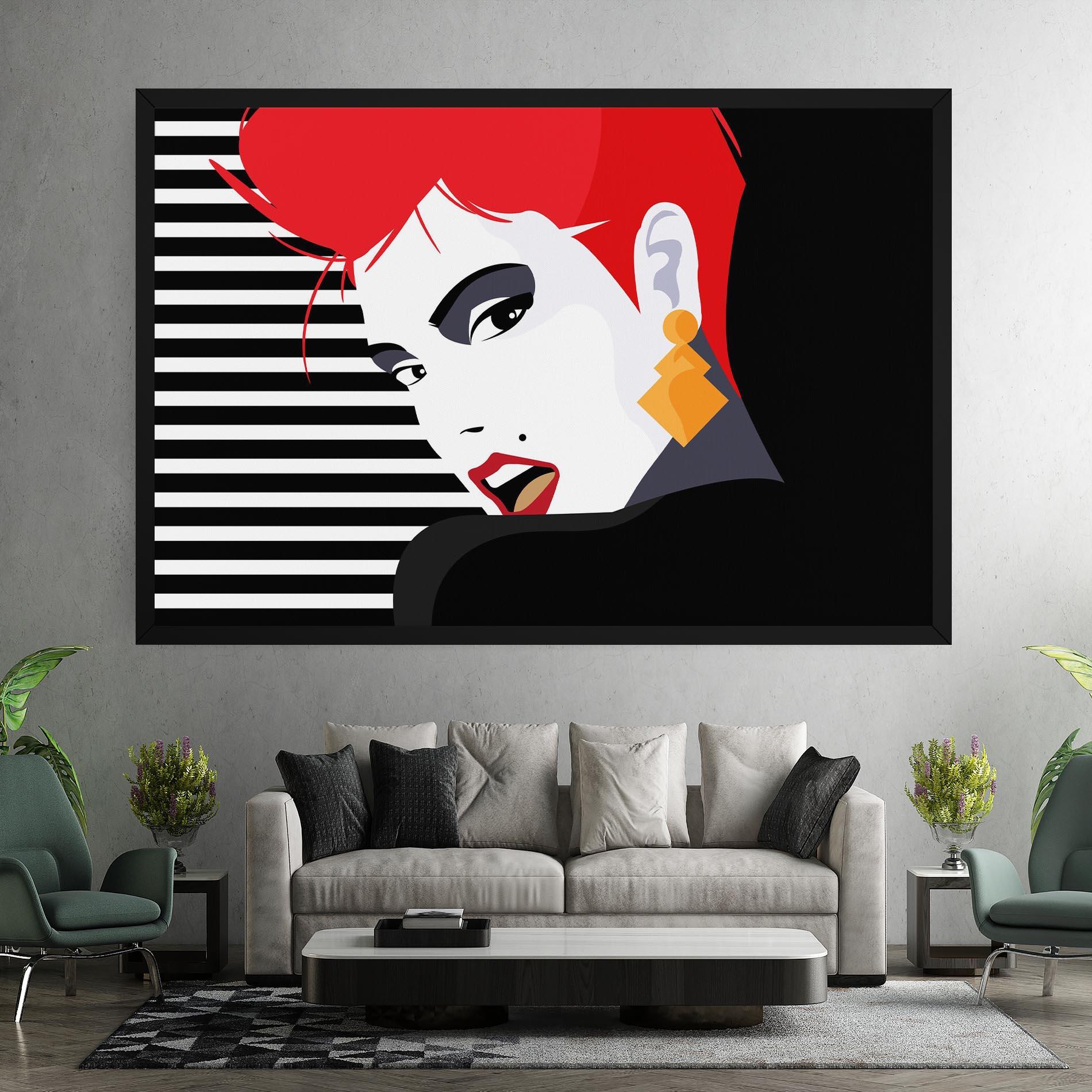 Картина на платно Red Pop Hair mockup 7