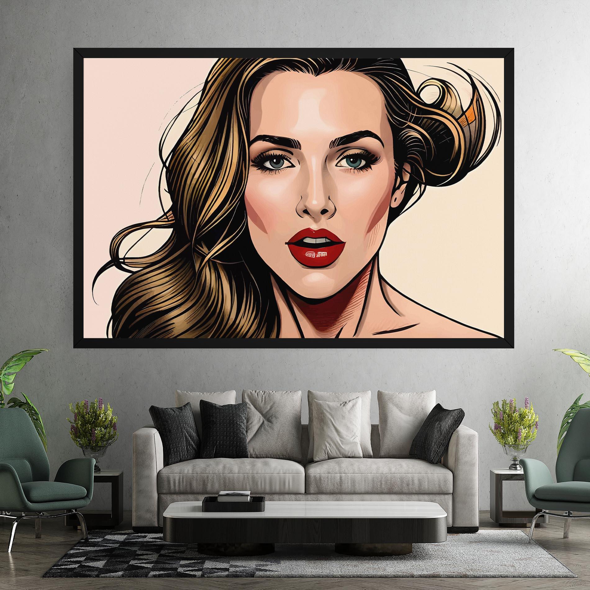 Картина на платно Red Pop Lips mockup 7