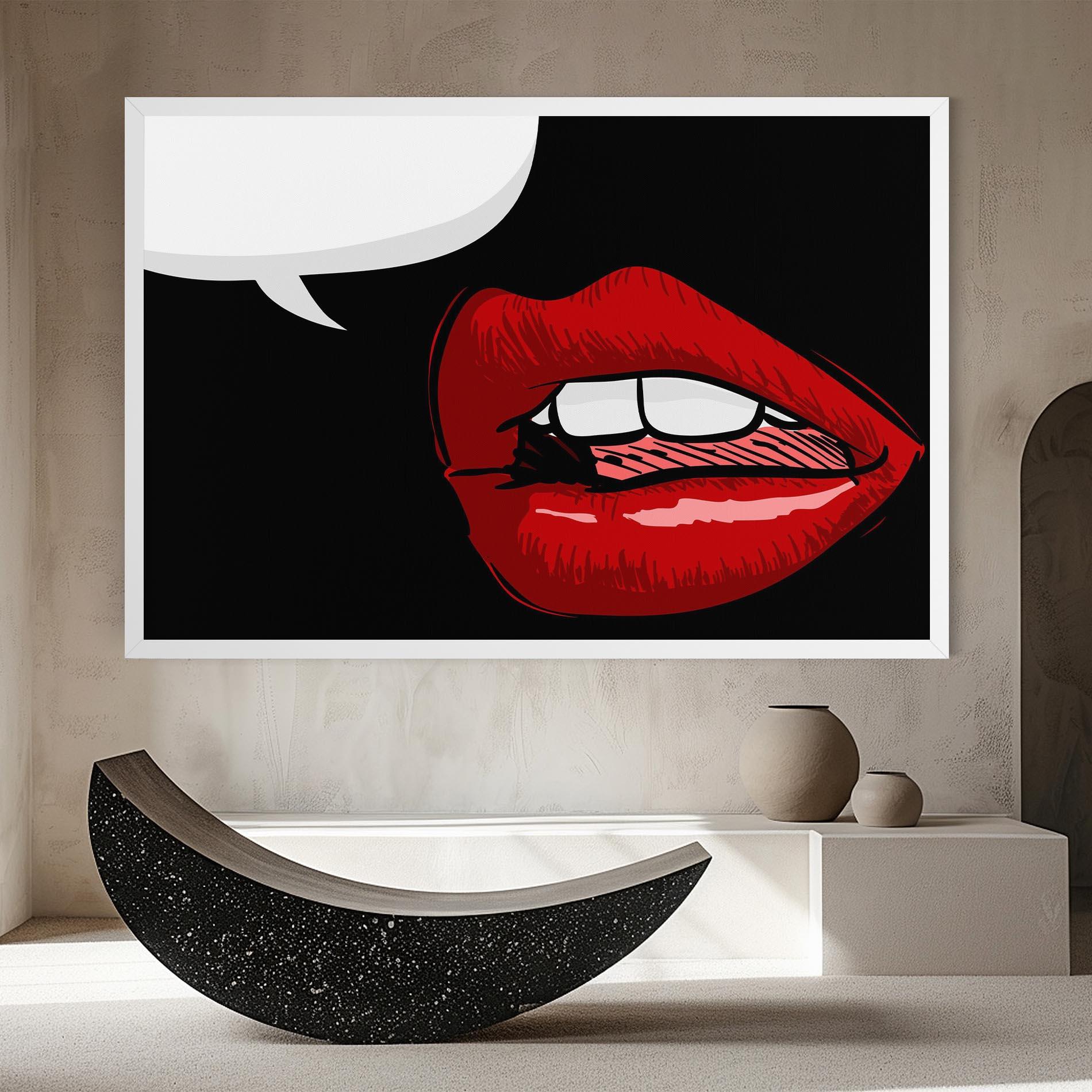 Картина на платно Pop Red Lips mockup 8