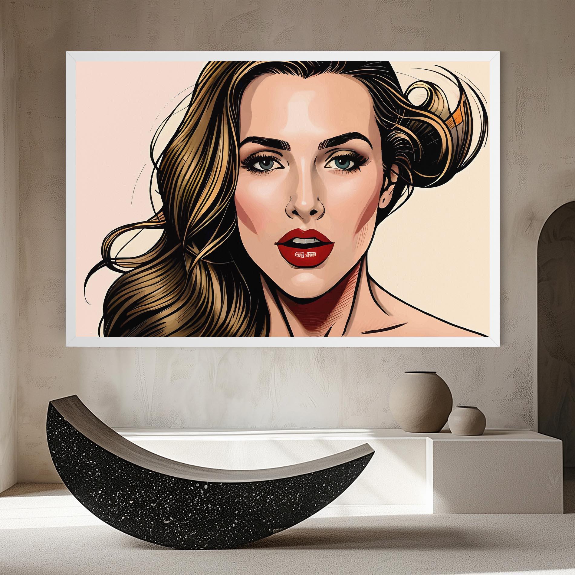 Картина на платно Red Pop Lips mockup 8