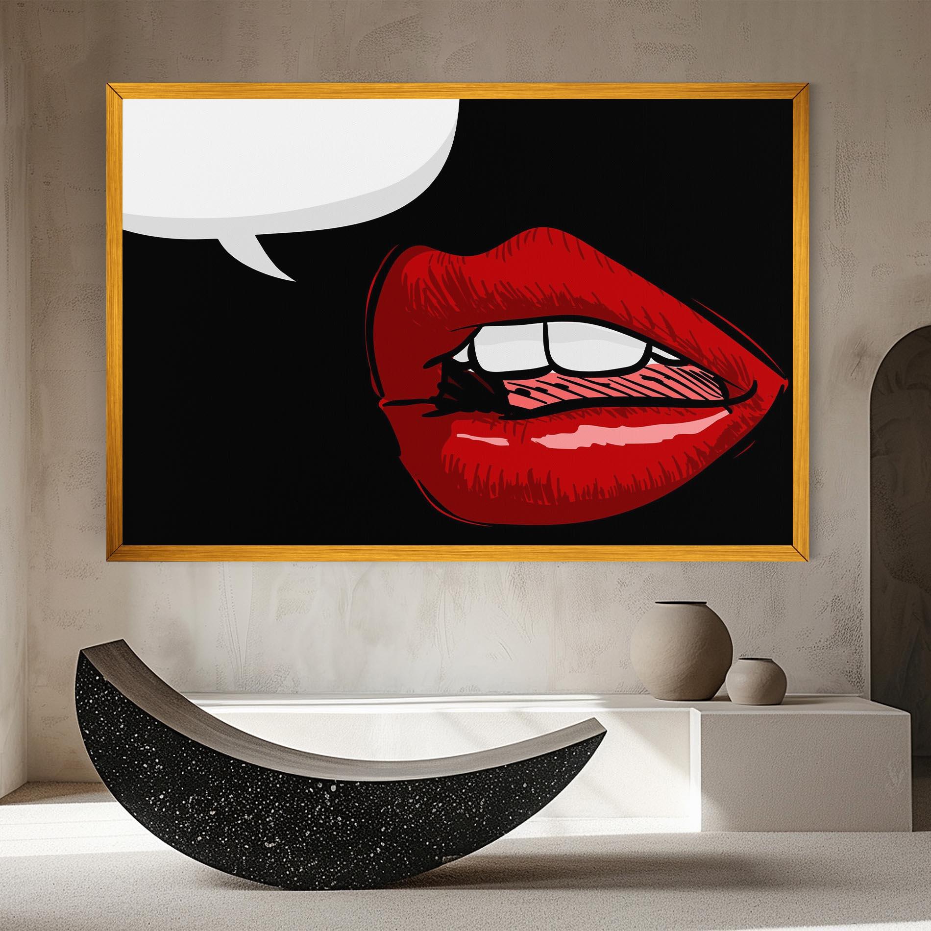 Картина на платно Pop Red Lips mockup 8