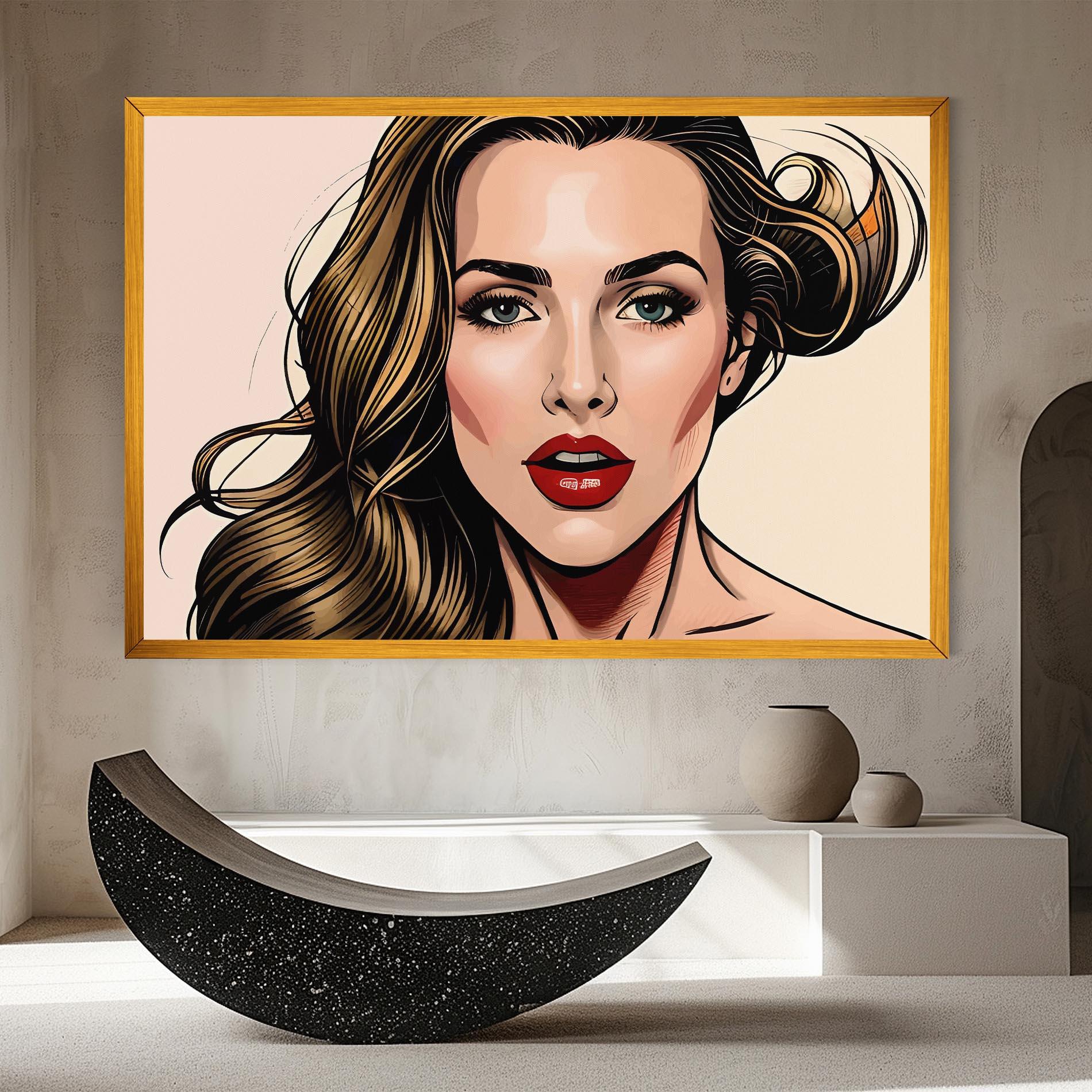 Картина на платно Red Pop Lips mockup 8