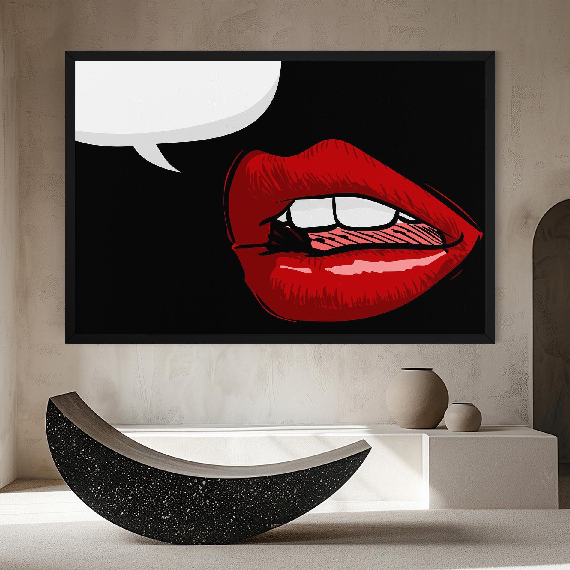 Картина на платно Pop Red Lips mockup 8
