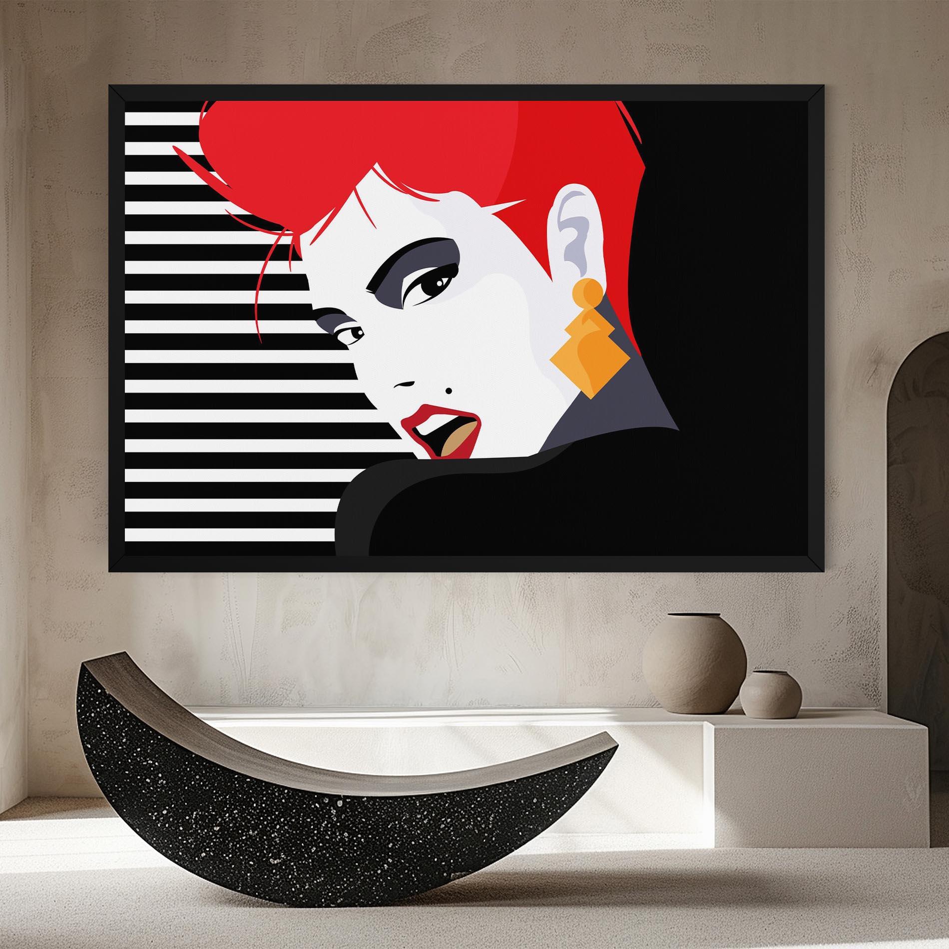 Картина на платно Red Pop Hair mockup 8