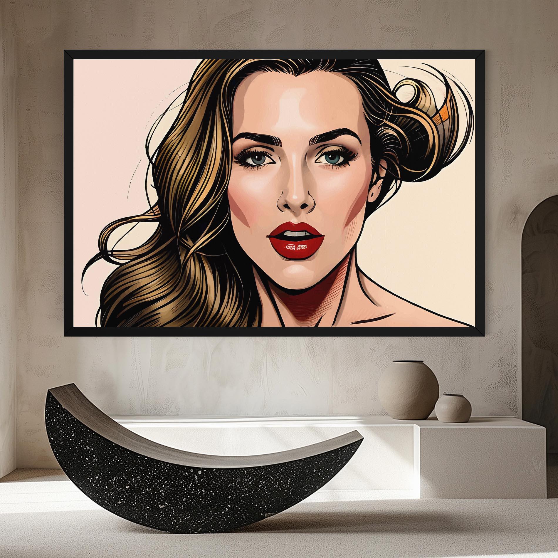 Картина на платно Red Pop Lips mockup 8