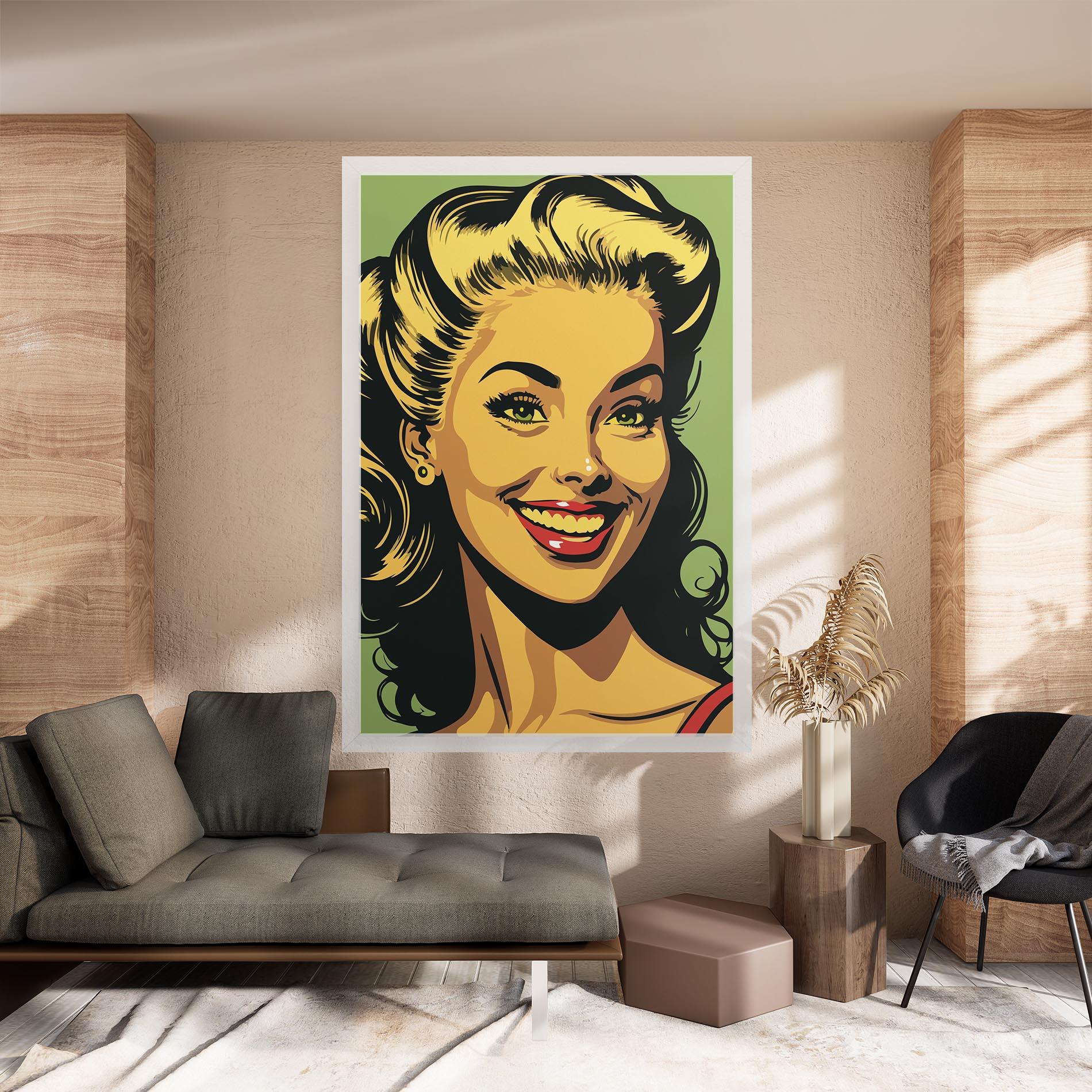 Картина на платно Green Light Pop Lady mockup 8