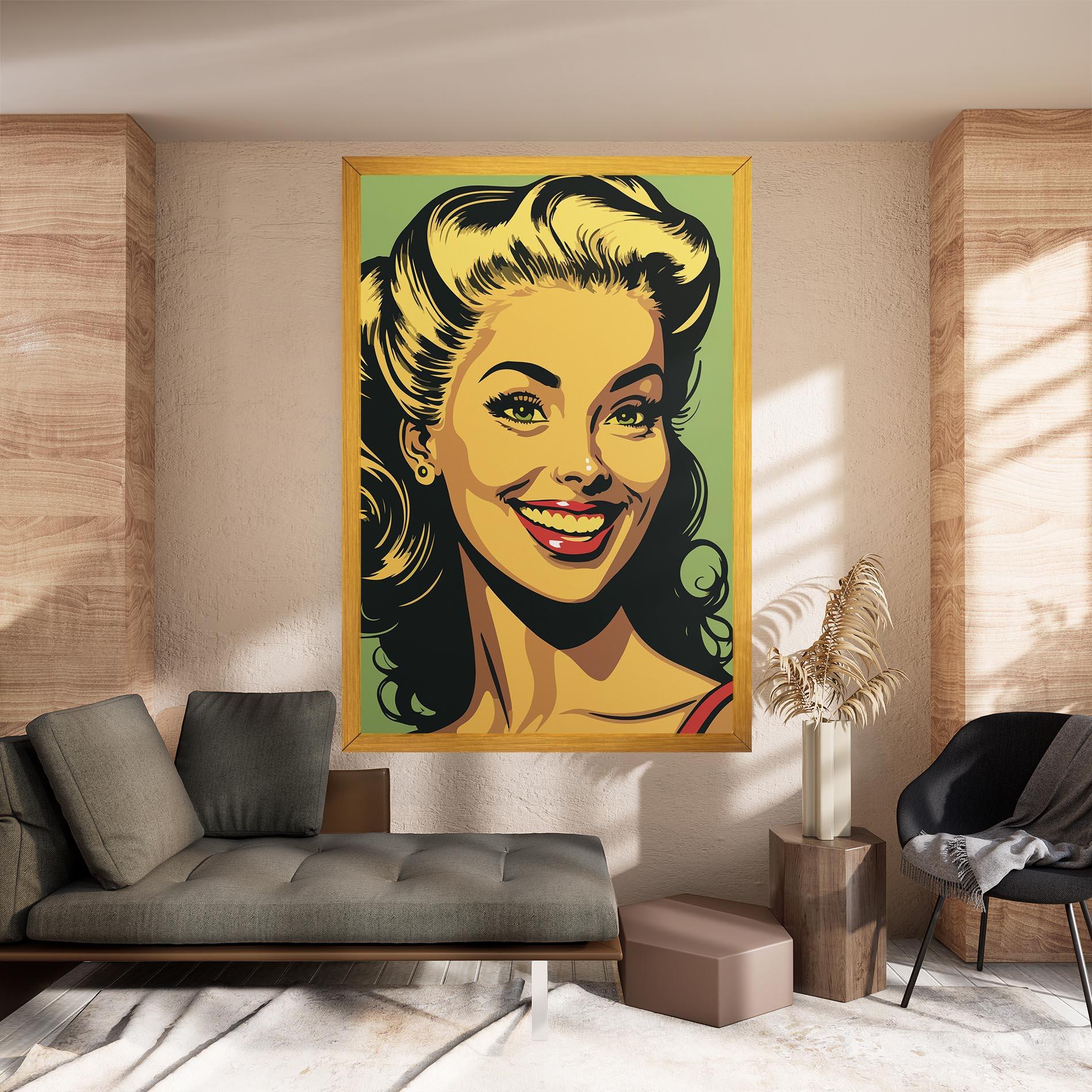 Картина на платно Green Light Pop Lady mockup 8