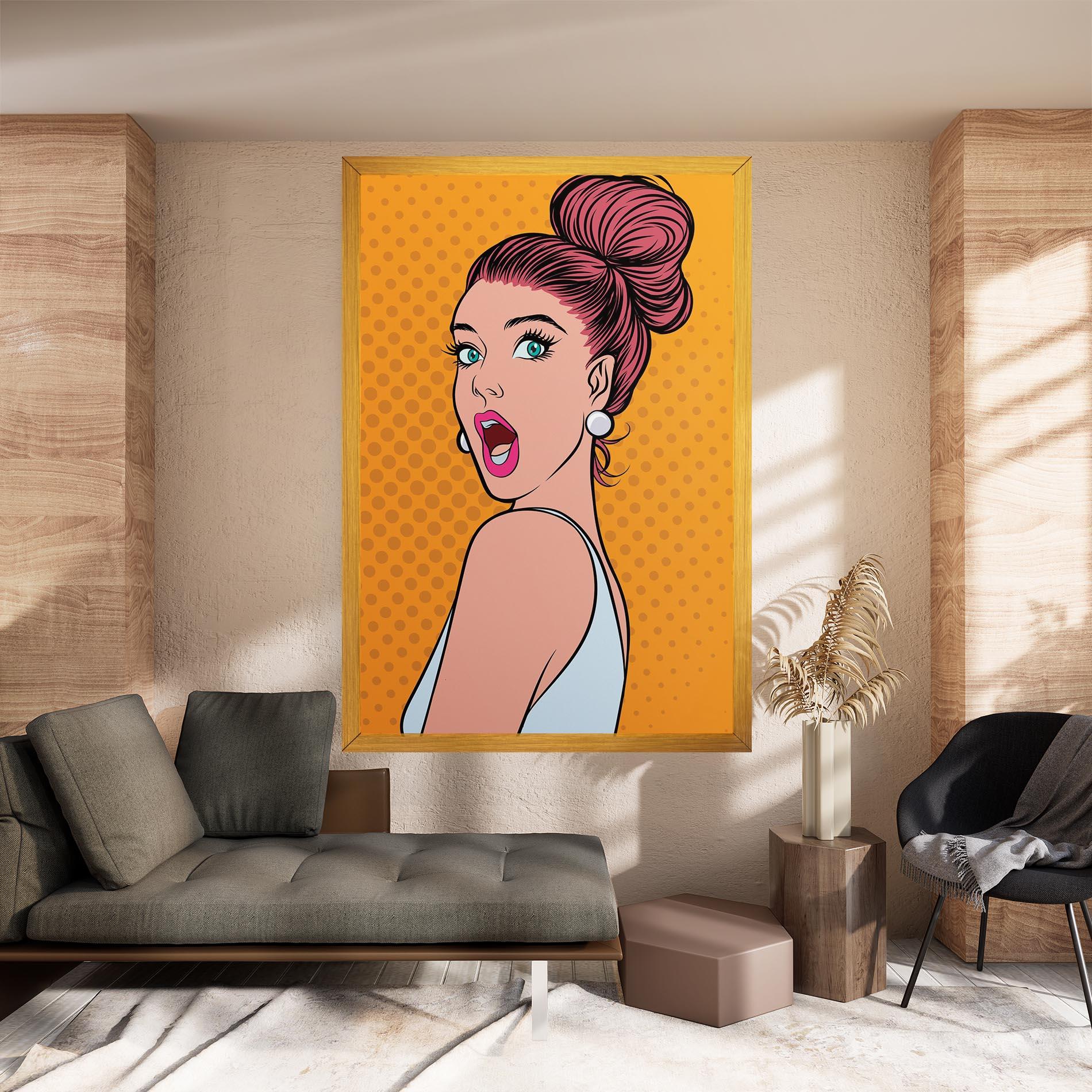 Картина на платно Pop Comic Lady mockup 8