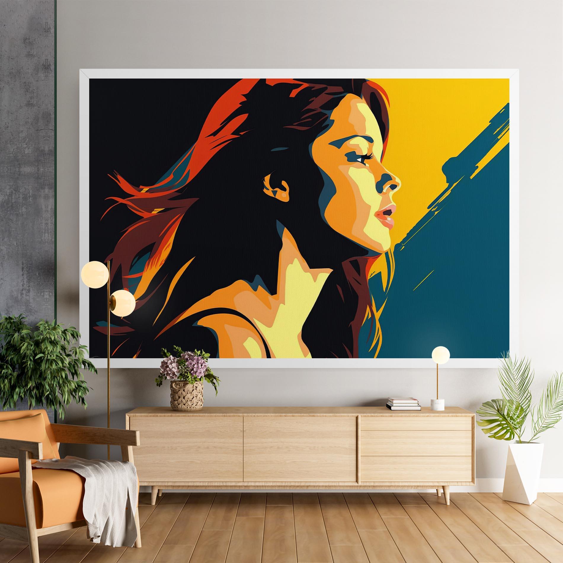 Картина на платно Blue Yellow Pop Art mockup 9