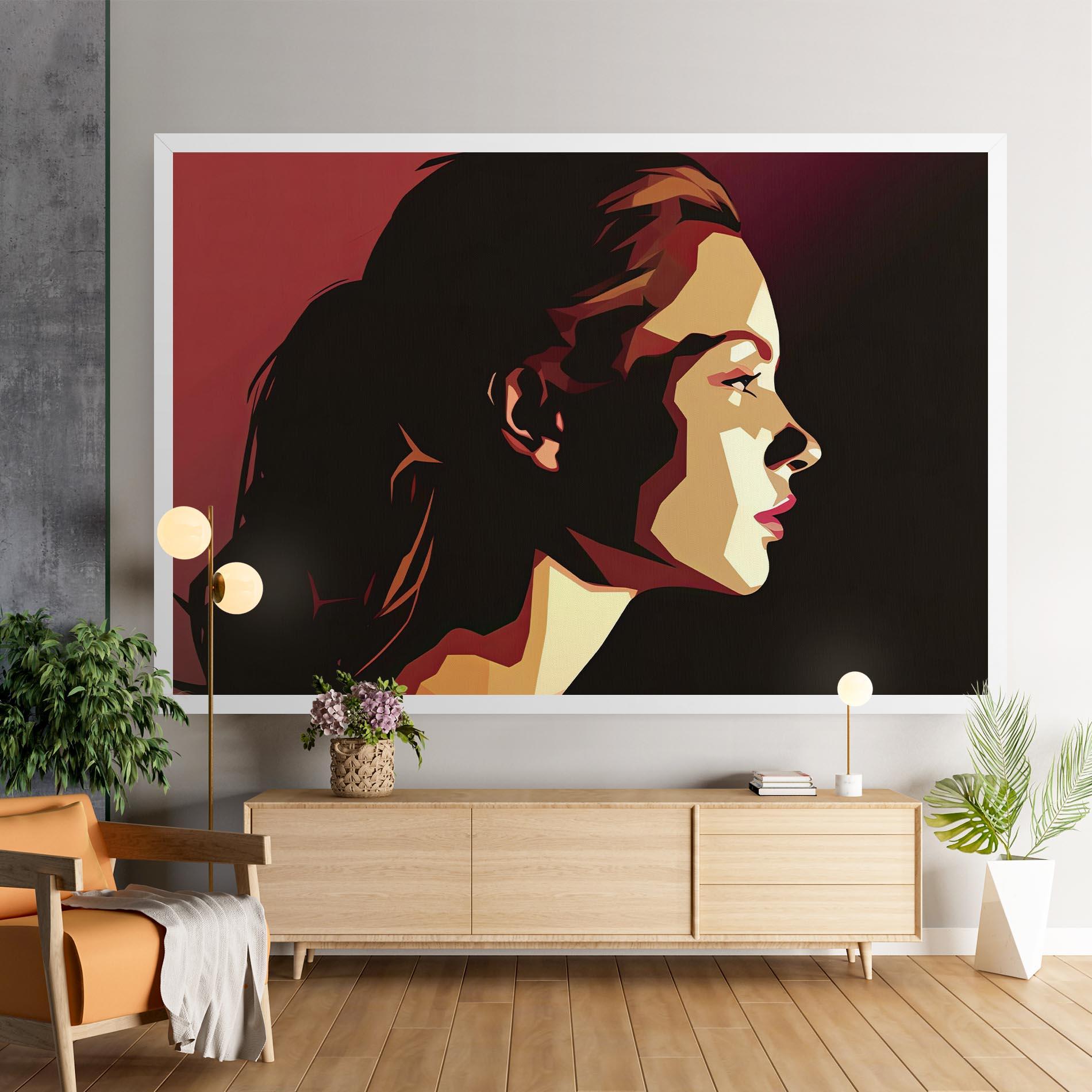 Картина на платно Cream Red Pop Art mockup 9