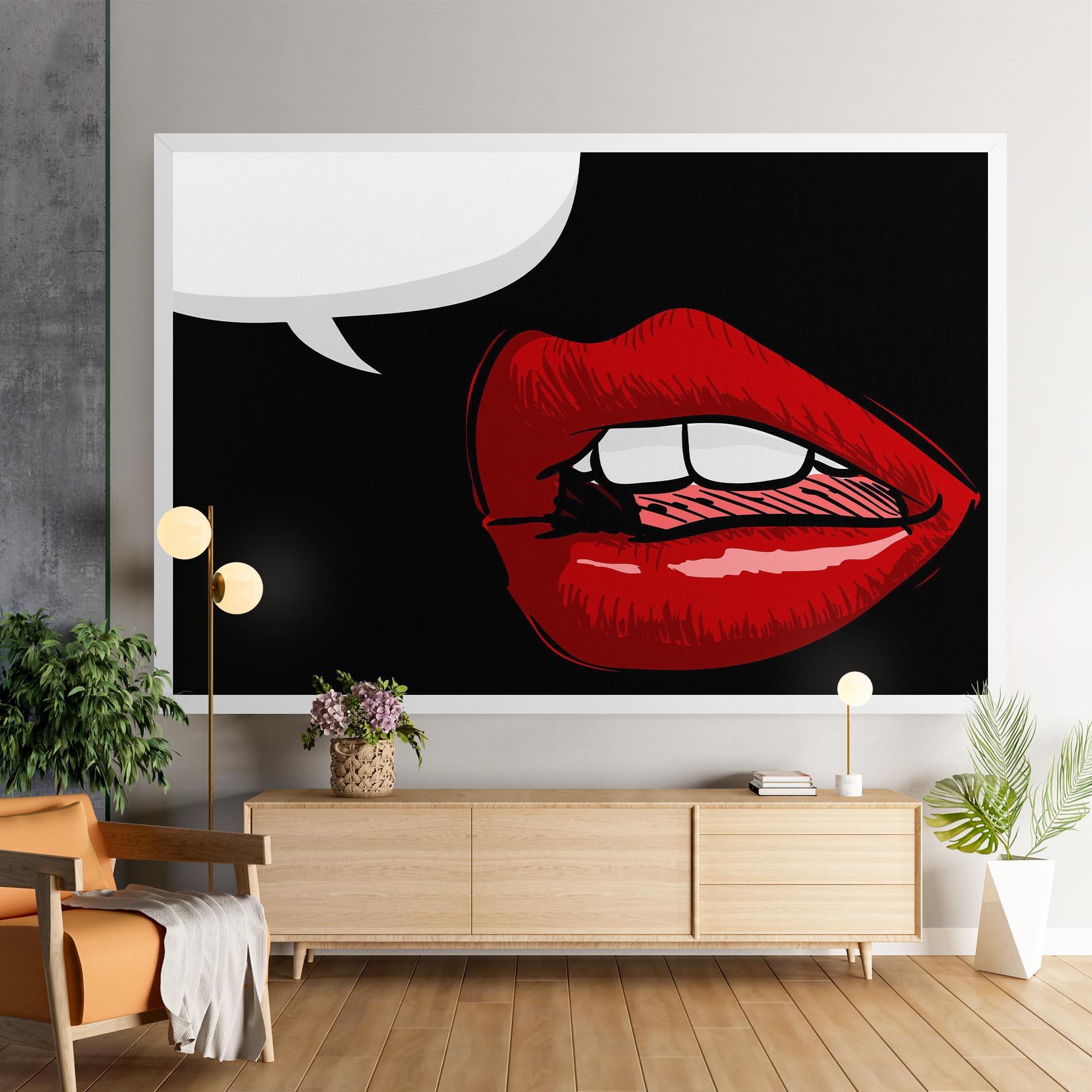 Картина на платно Pop Red Lips mockup 9