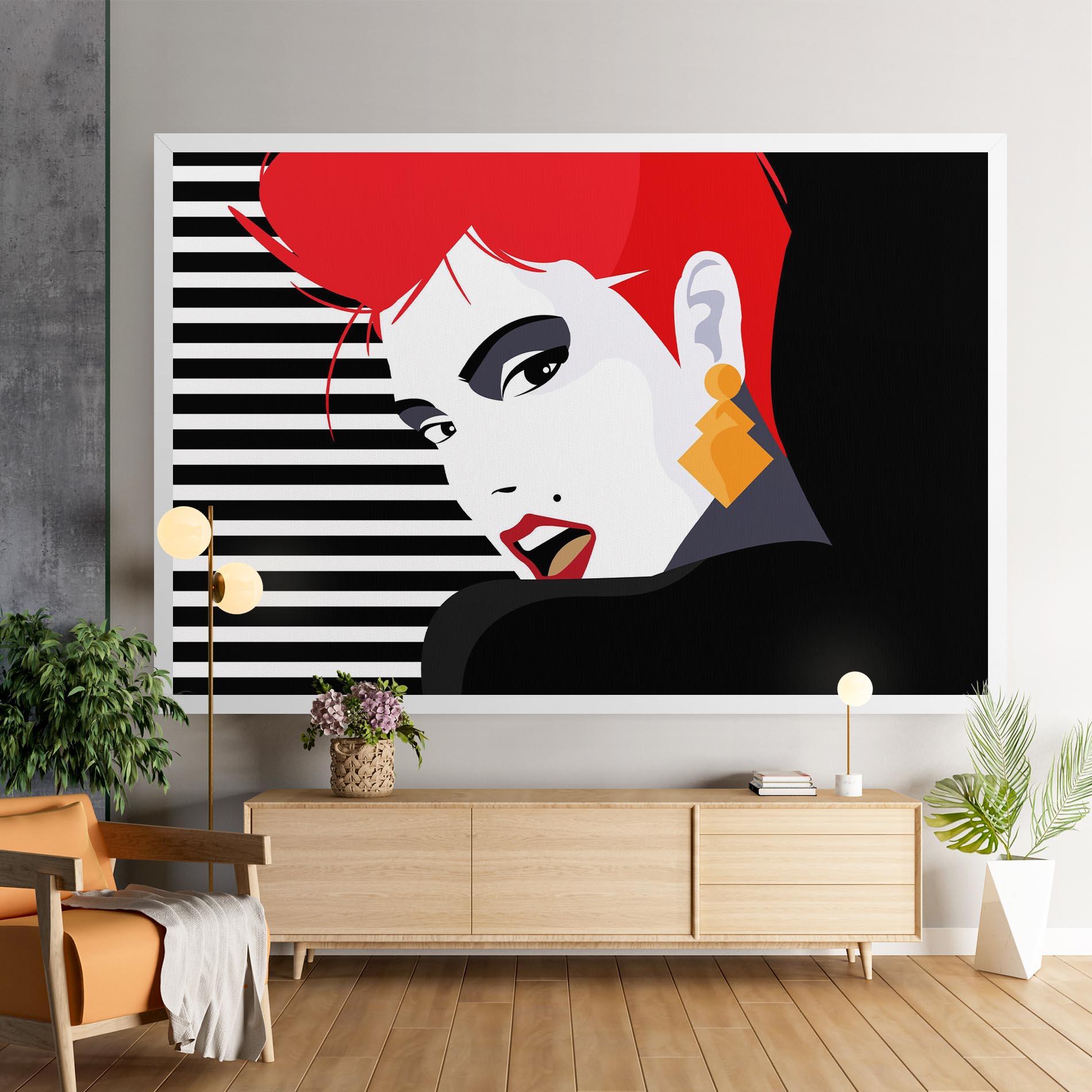 Картина на платно Red Pop Hair mockup 9