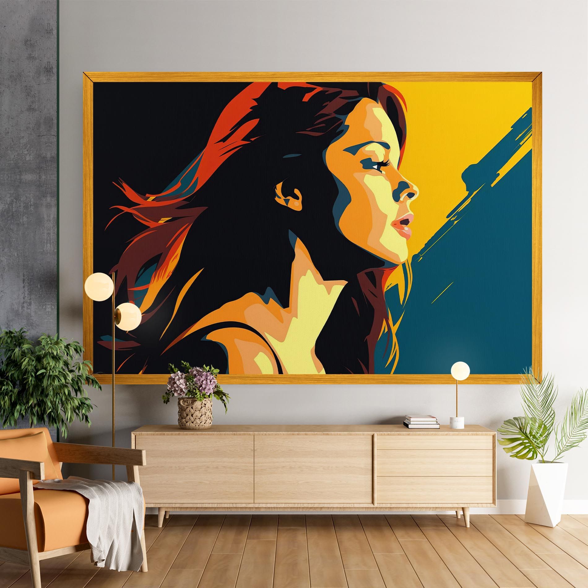 Blue Yellow Pop Art mockup 9