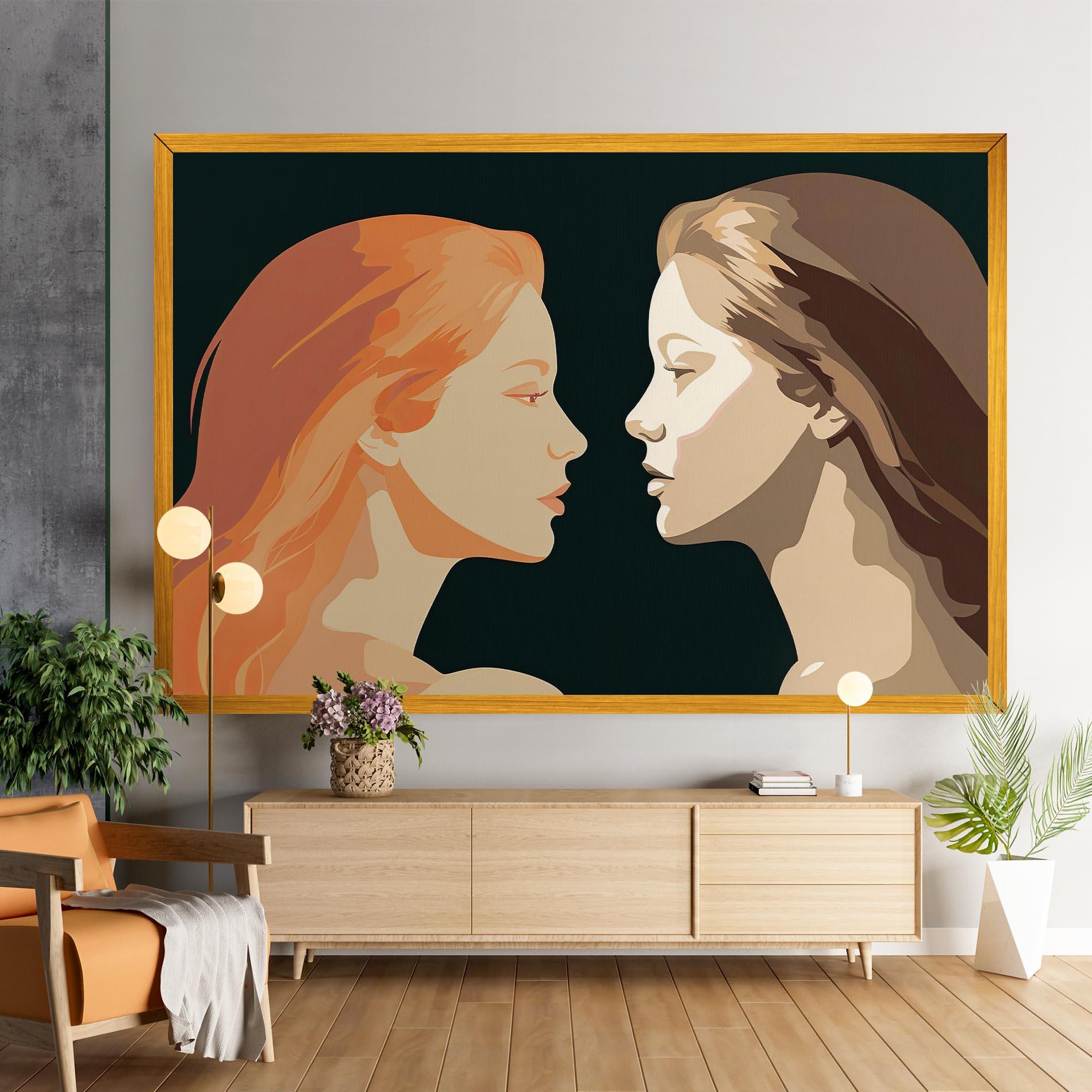 Картина на платно Orange Pop Girl mockup 9