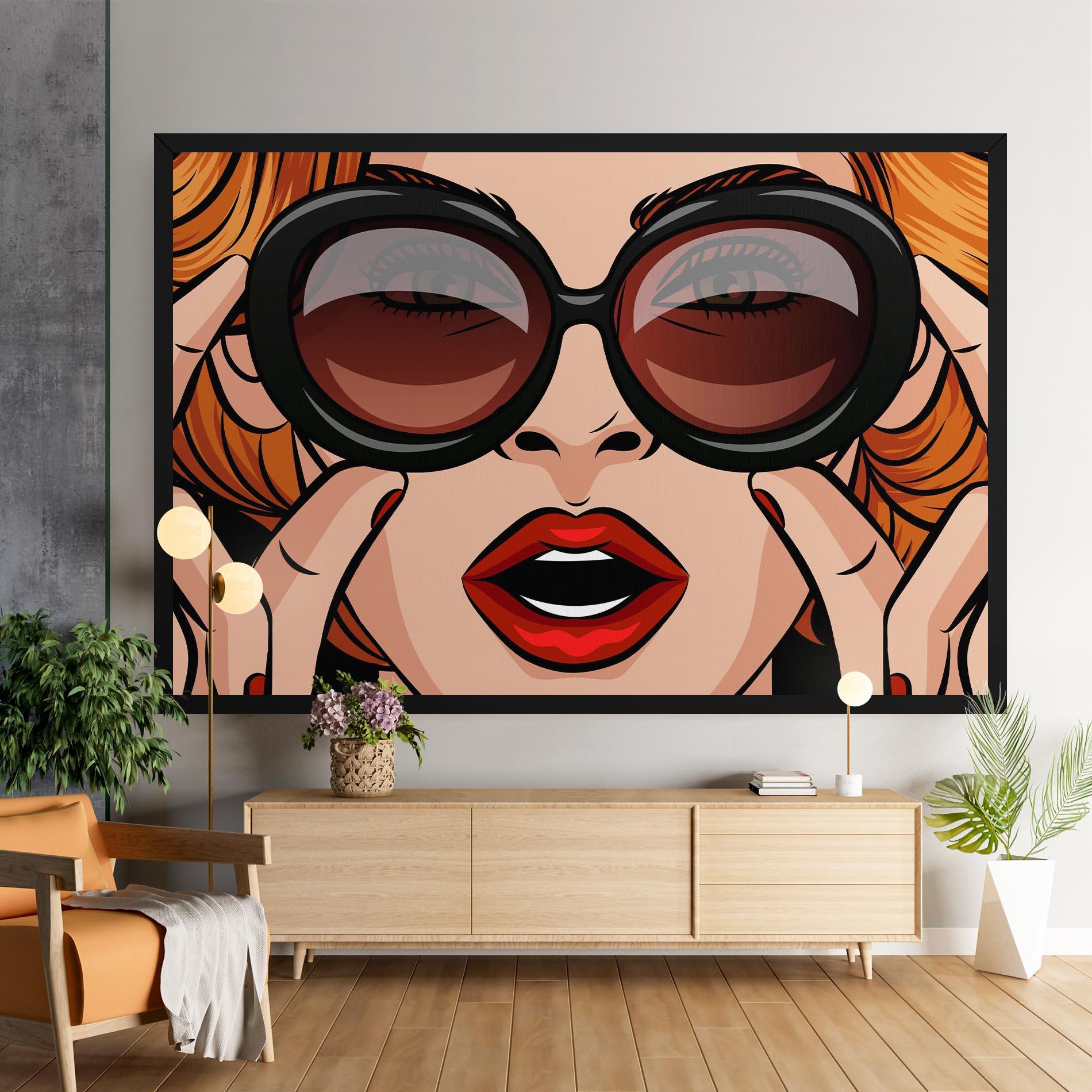 Картина на платно Pop Glasses Woman mockup 9