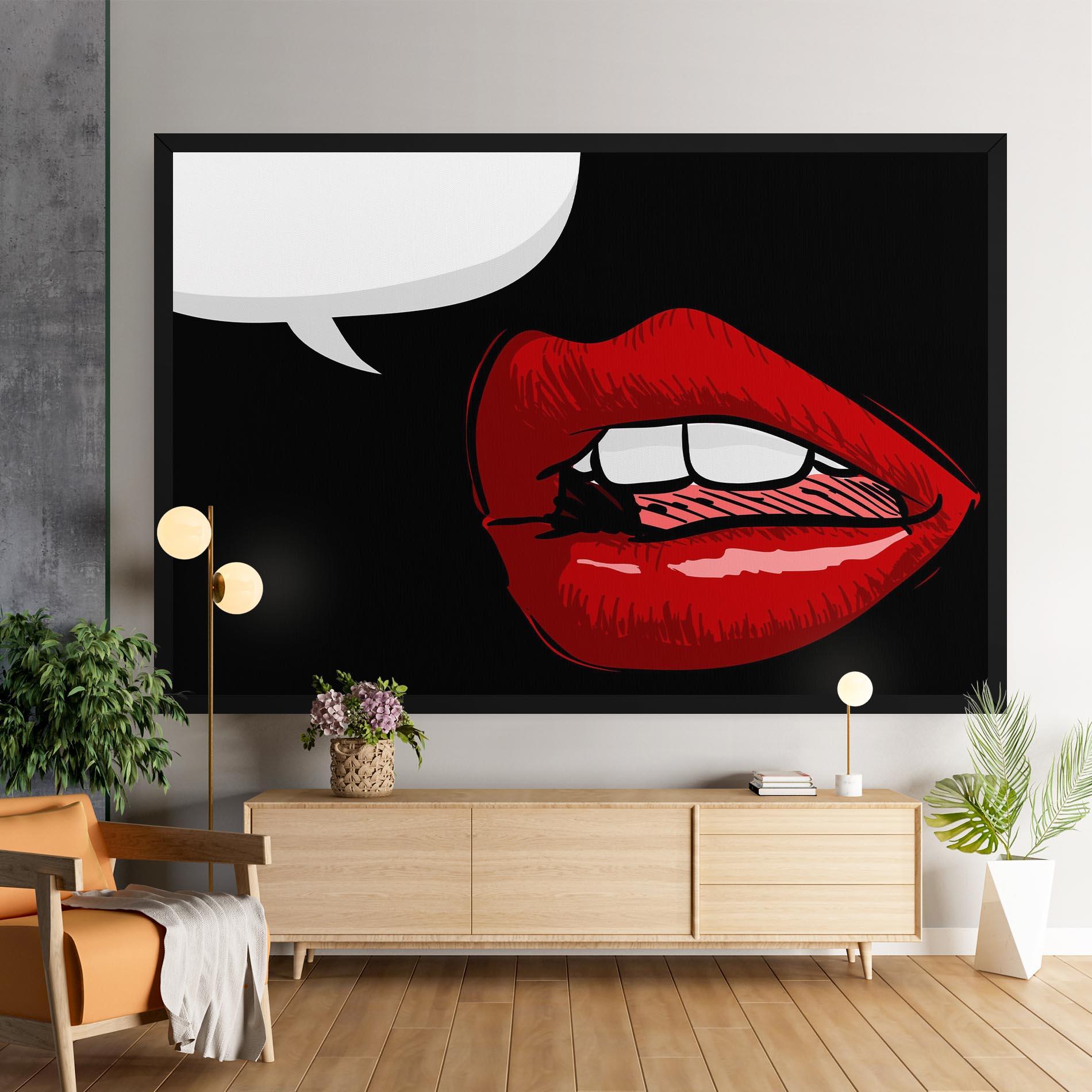 Картина на платно Pop Red Lips mockup 9