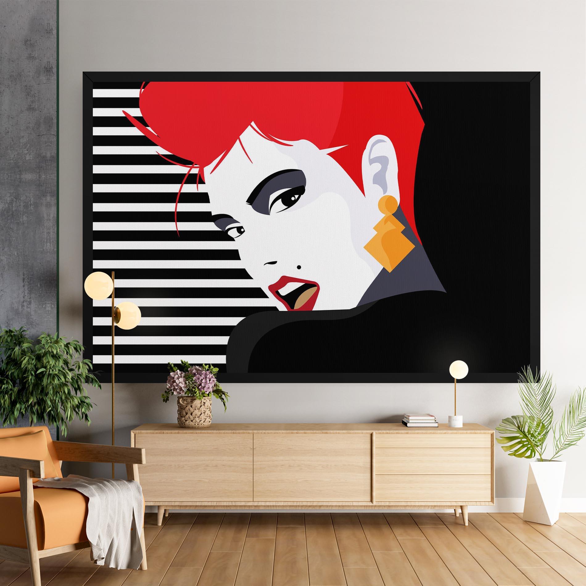 Картина на платно Red Pop Hair mockup 9