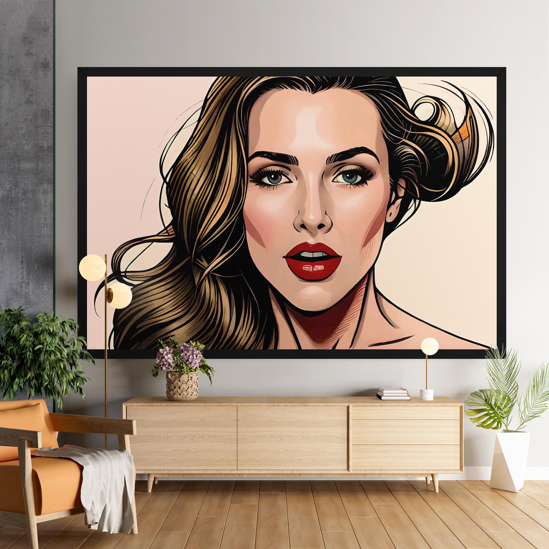 Картина на платно Red Pop Lips mockup 9