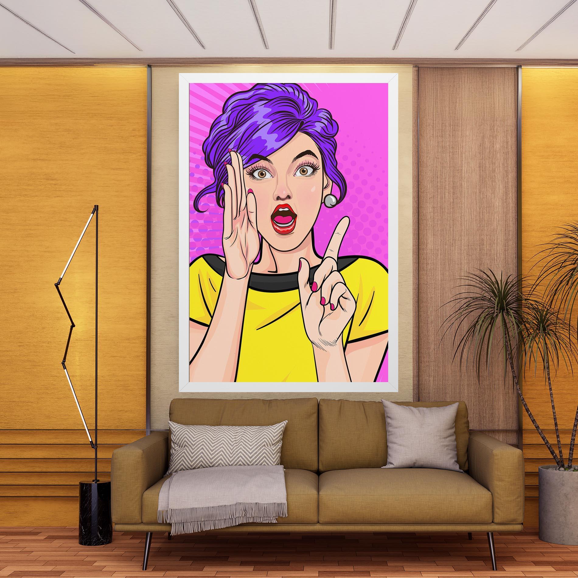 Картина на платно Surprised Pop Woman mockup 9