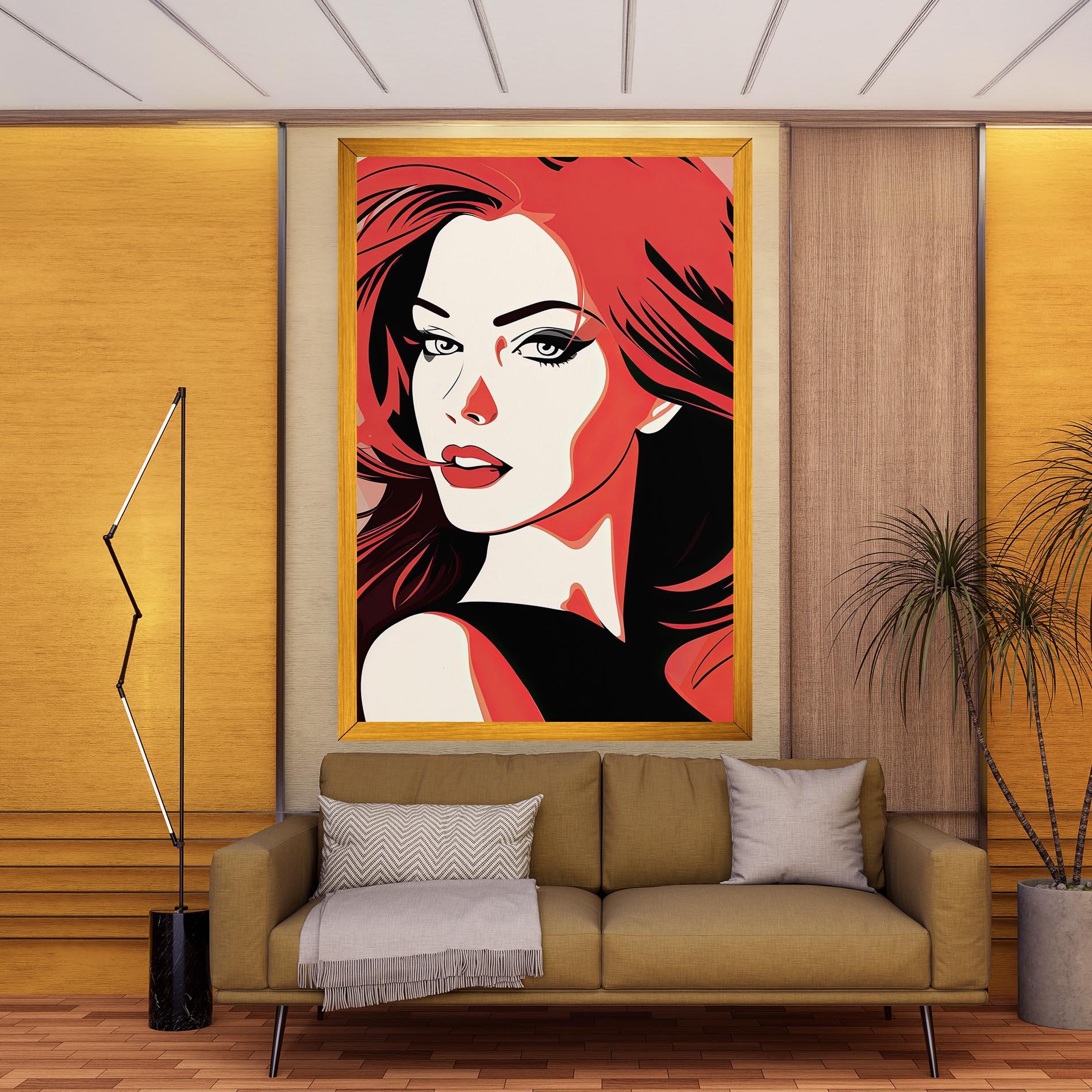 Картина на платно Red Hair Pop Art mockup 9