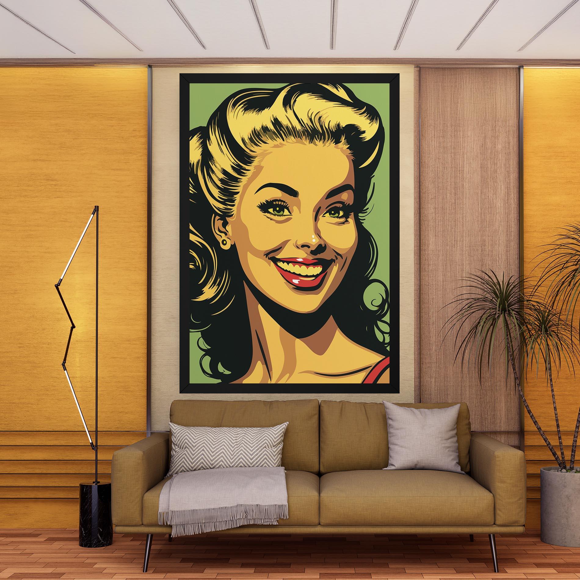 Картина на платно Green Light Pop Lady mockup 9