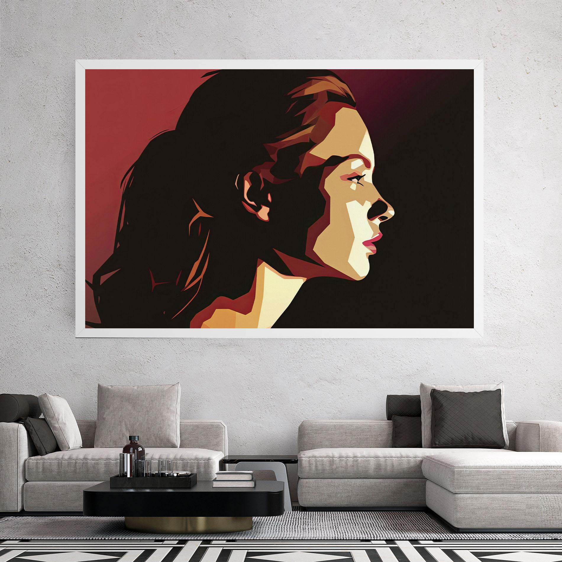 Картина на платно Cream Red Pop Art mockup 2