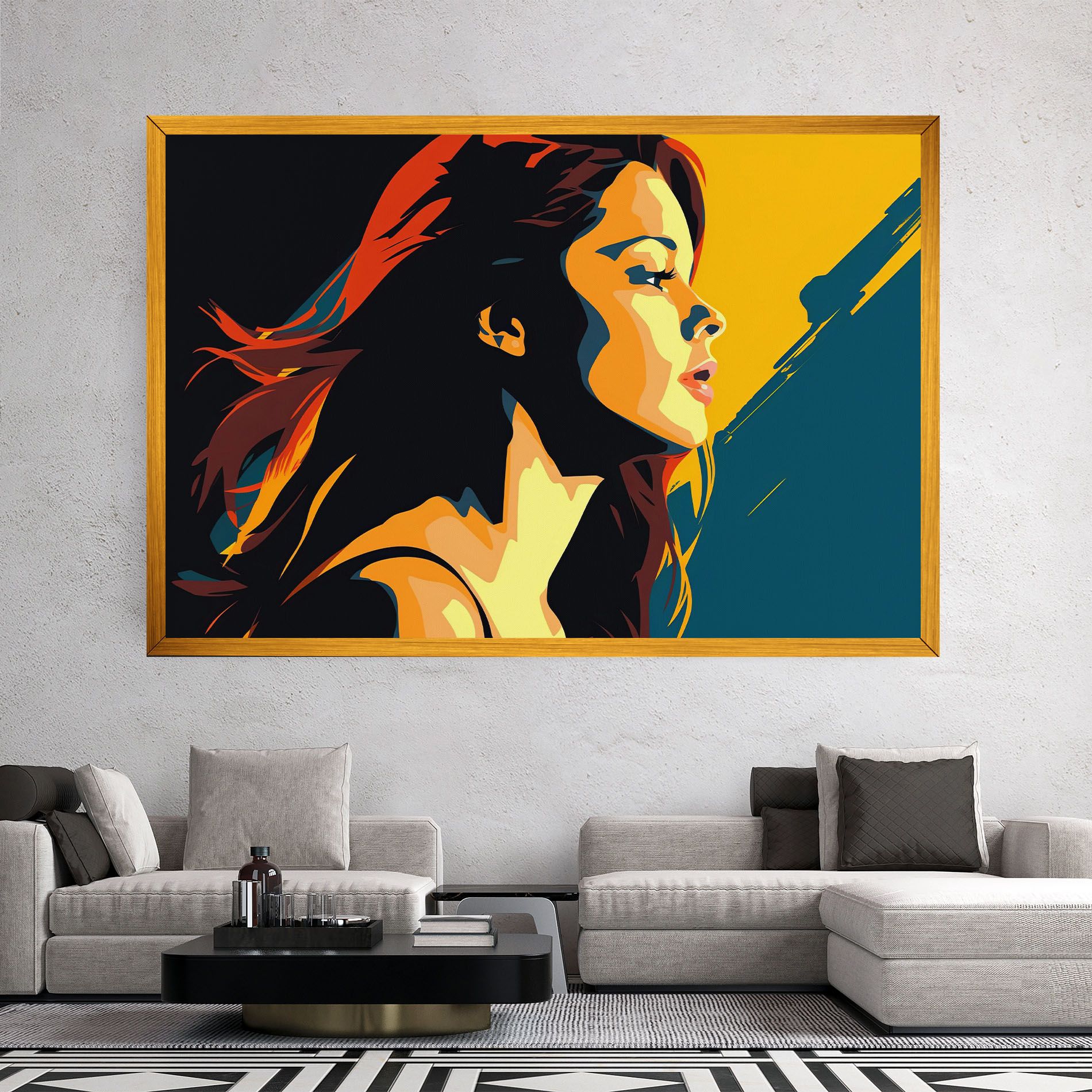 Blue Yellow Pop Art mockup 2