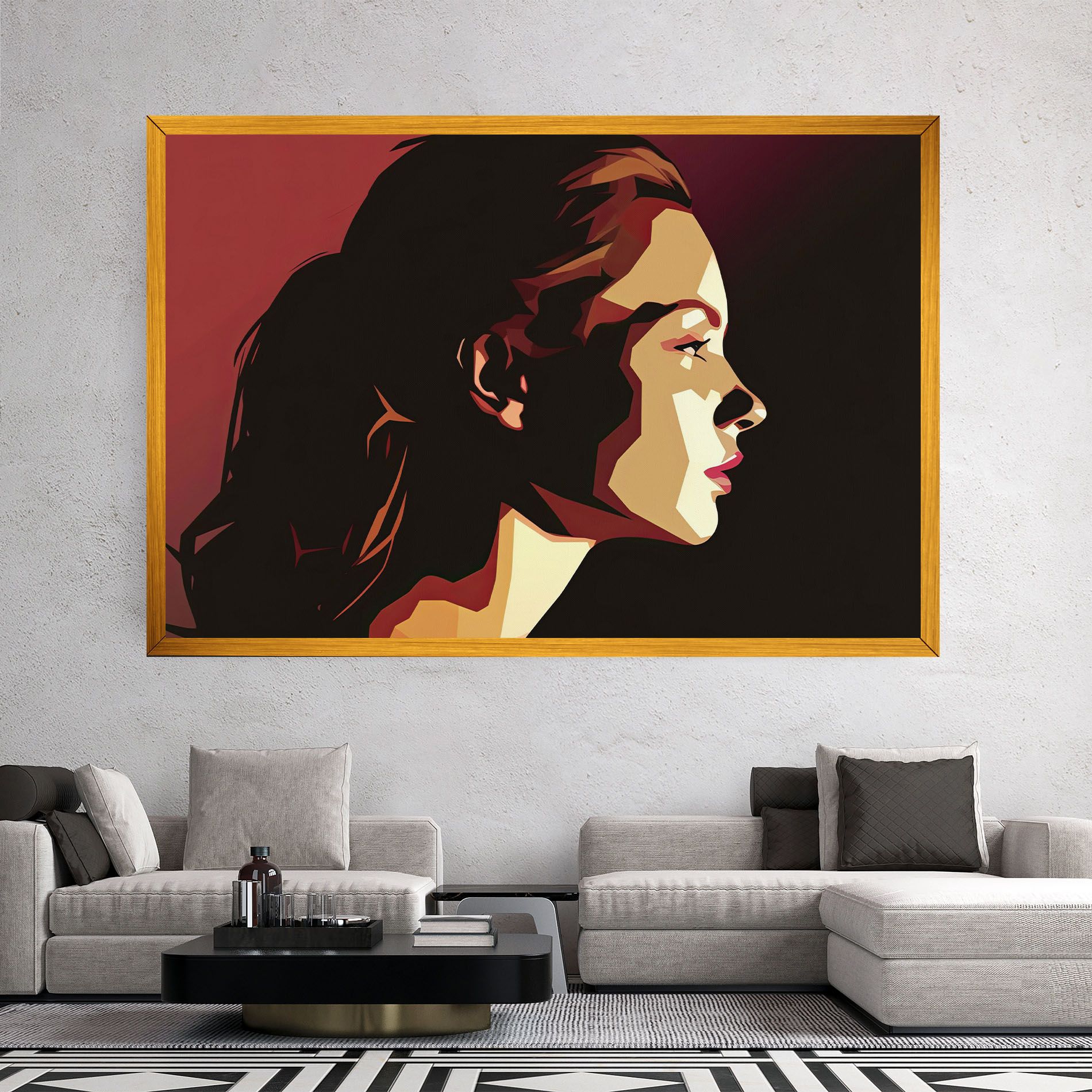 Cream Red Pop Art mockup 2