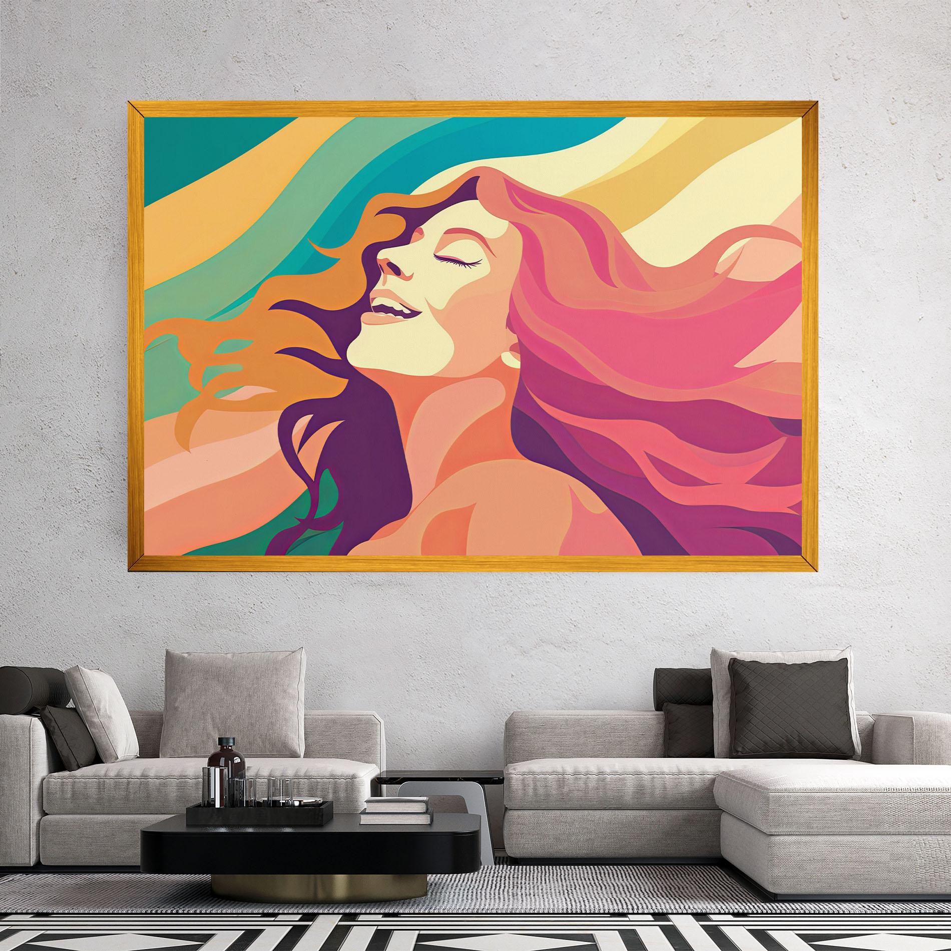 Картина на платно Pink Pop Hair mockup 2