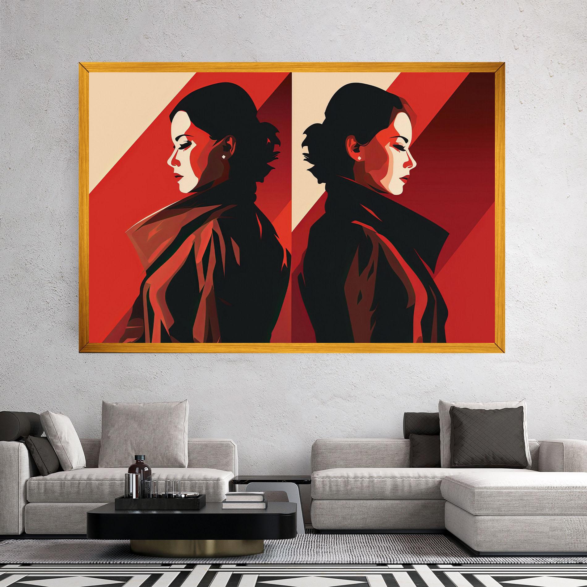 Картина на платно Pop Outfit Lady mockup 2