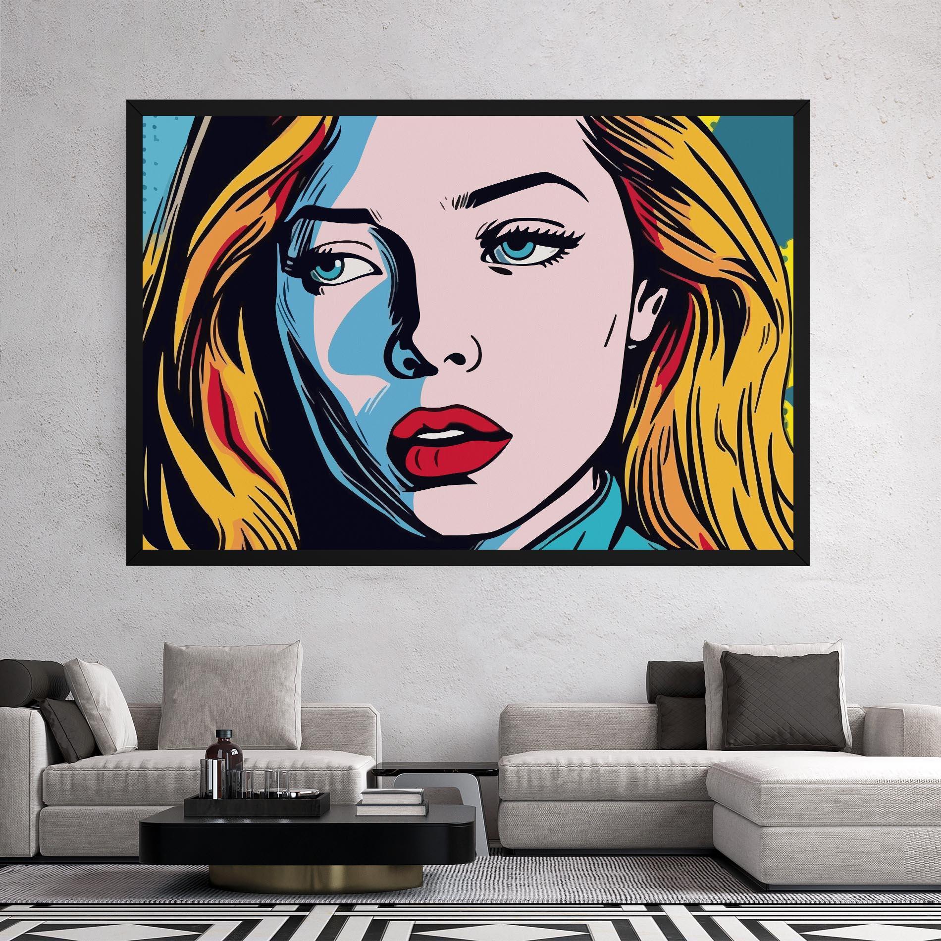 Картина на платно Pop Woman Art mockup 2