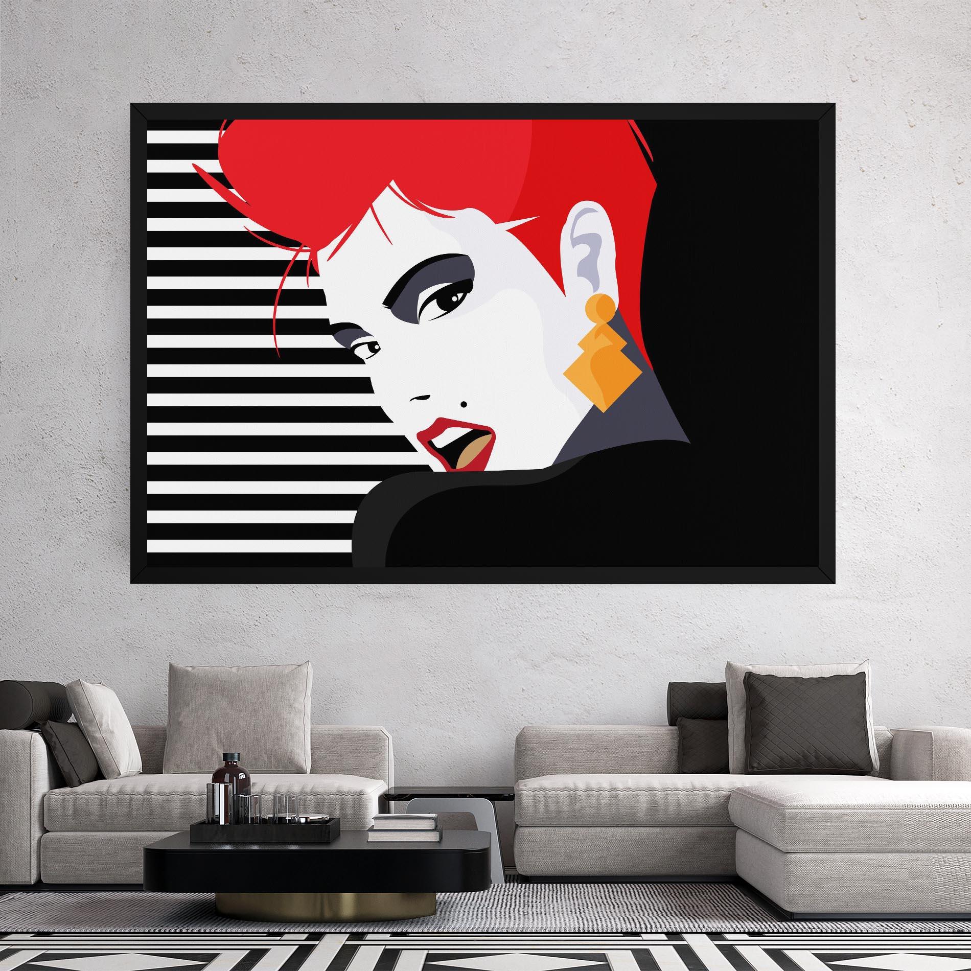 Картина на платно Red Pop Hair mockup 2