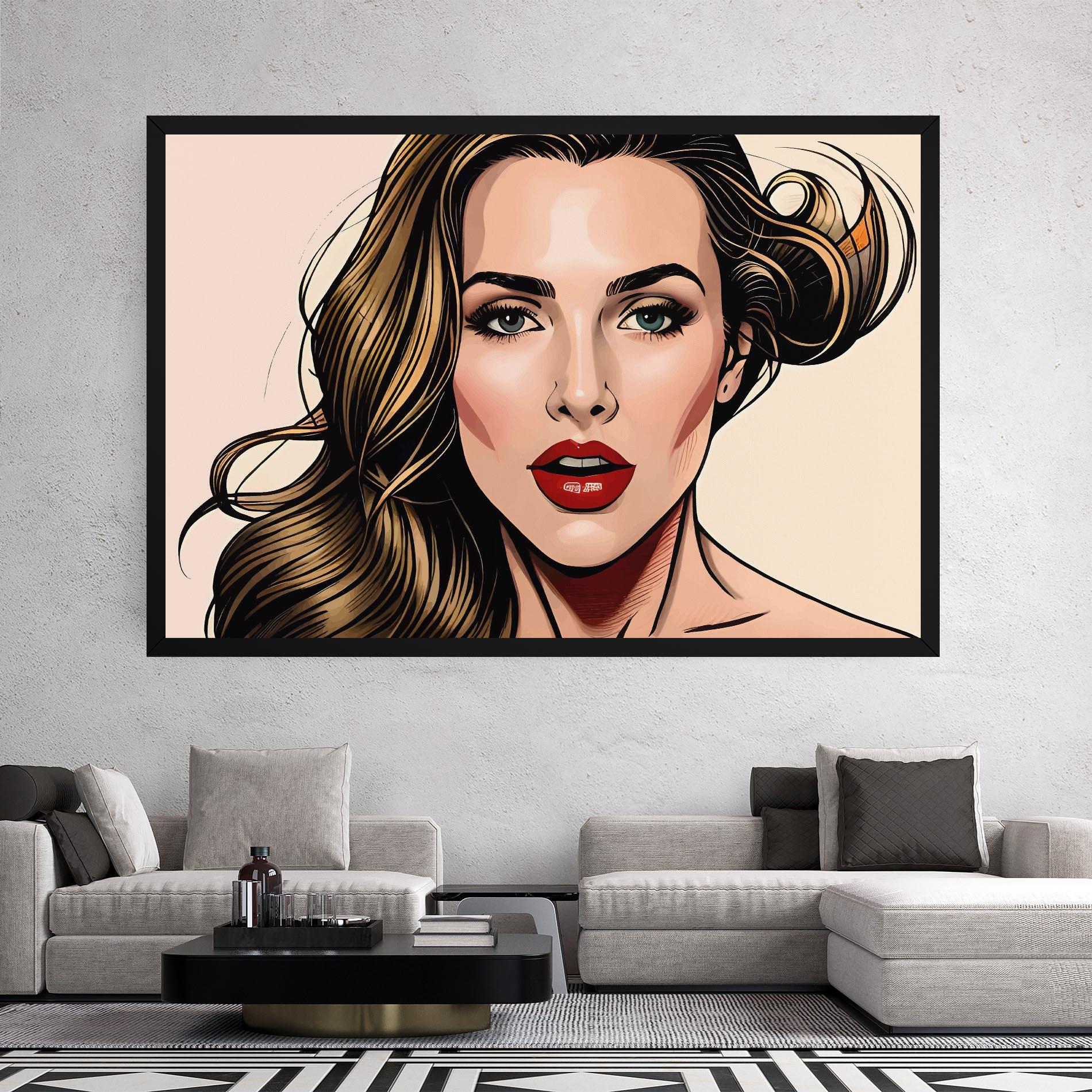 Картина на платно Red Pop Lips mockup 2