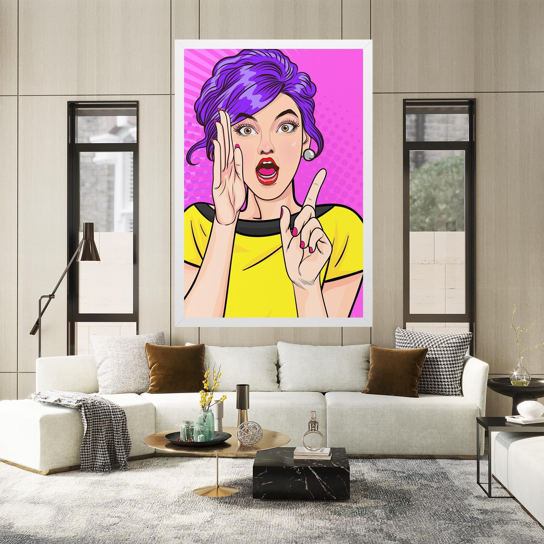 Картина на платно Surprised Pop Woman mockup 2