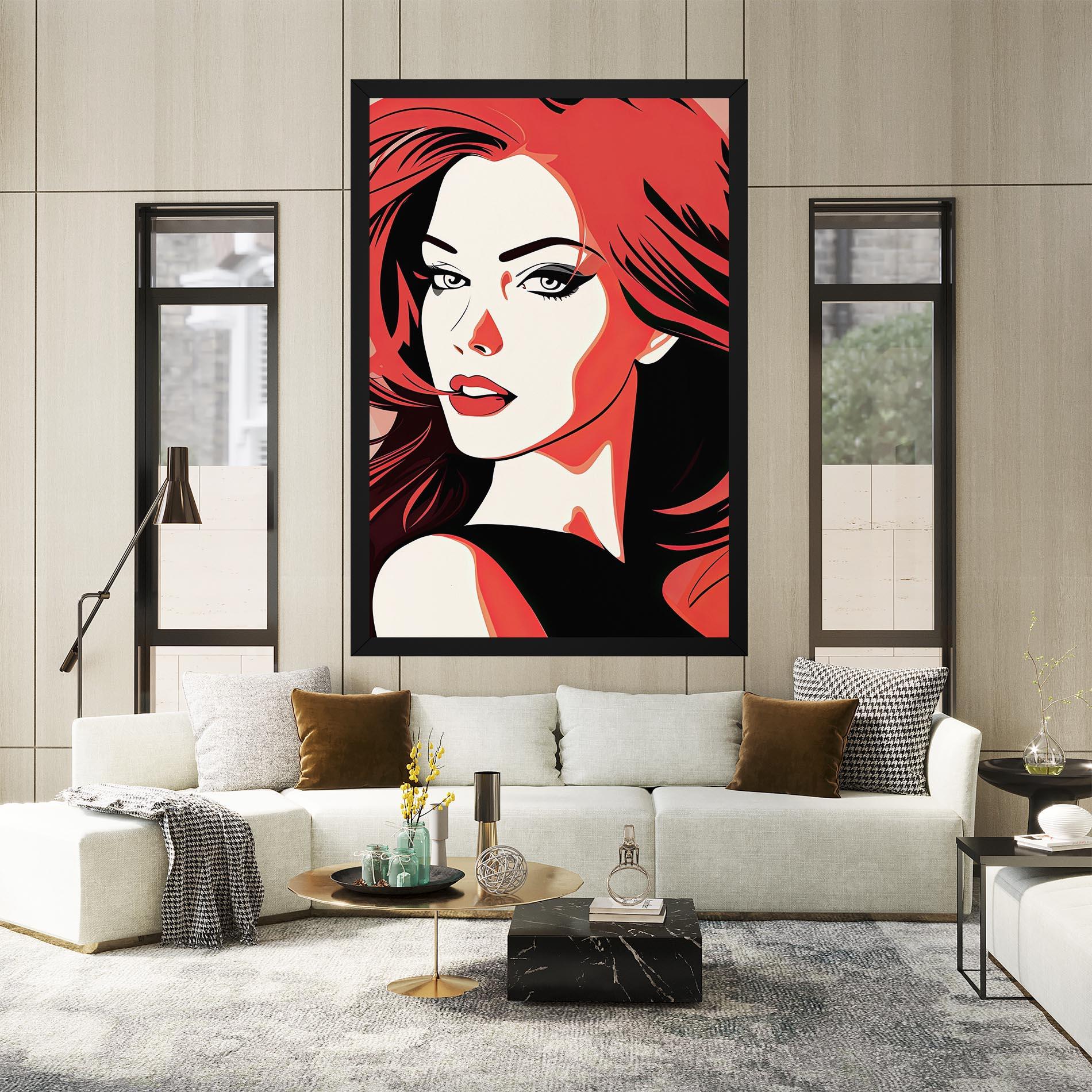 Картина на платно Red Hair Pop Art mockup 2
