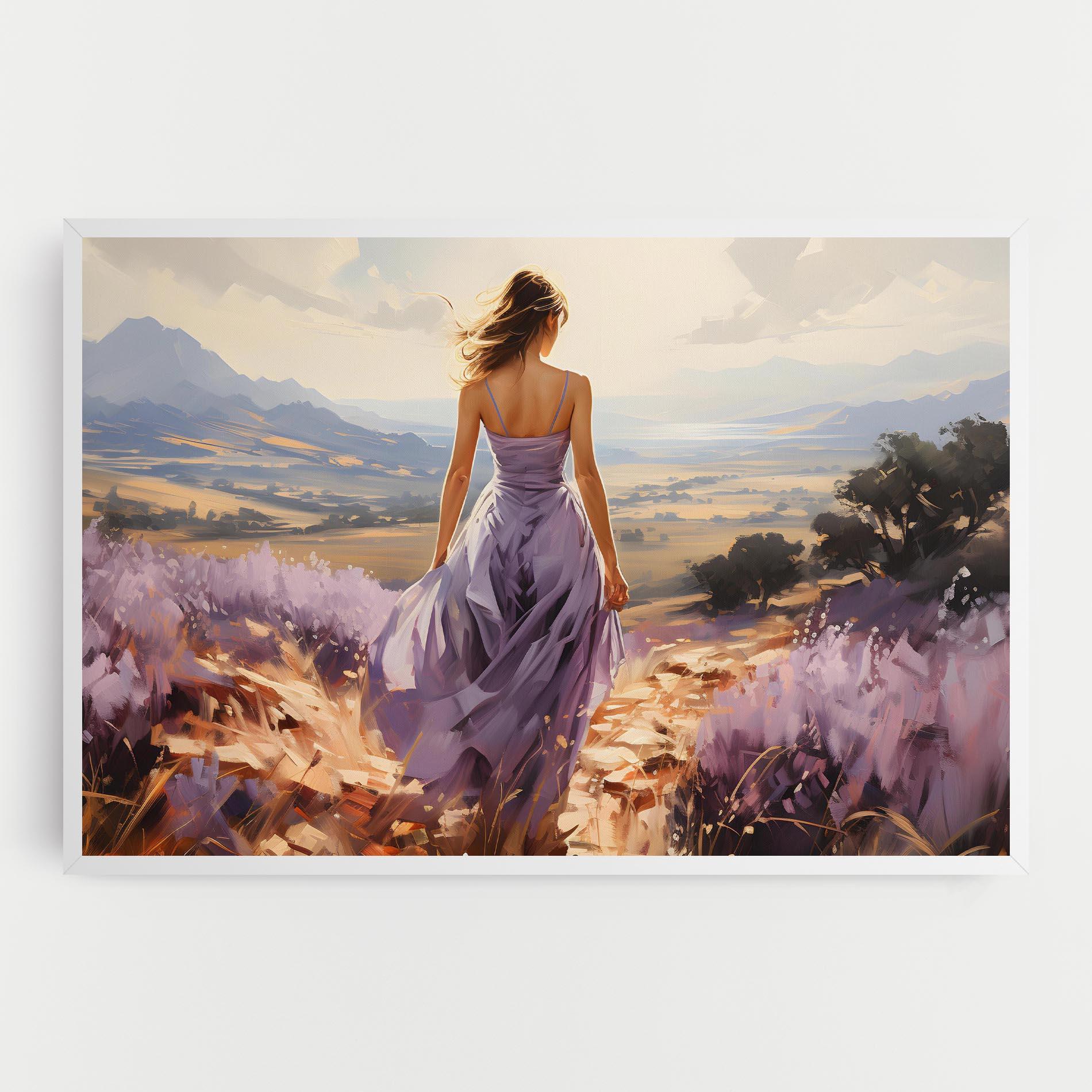 Картина на платно Purple Dress Woman mockup 0