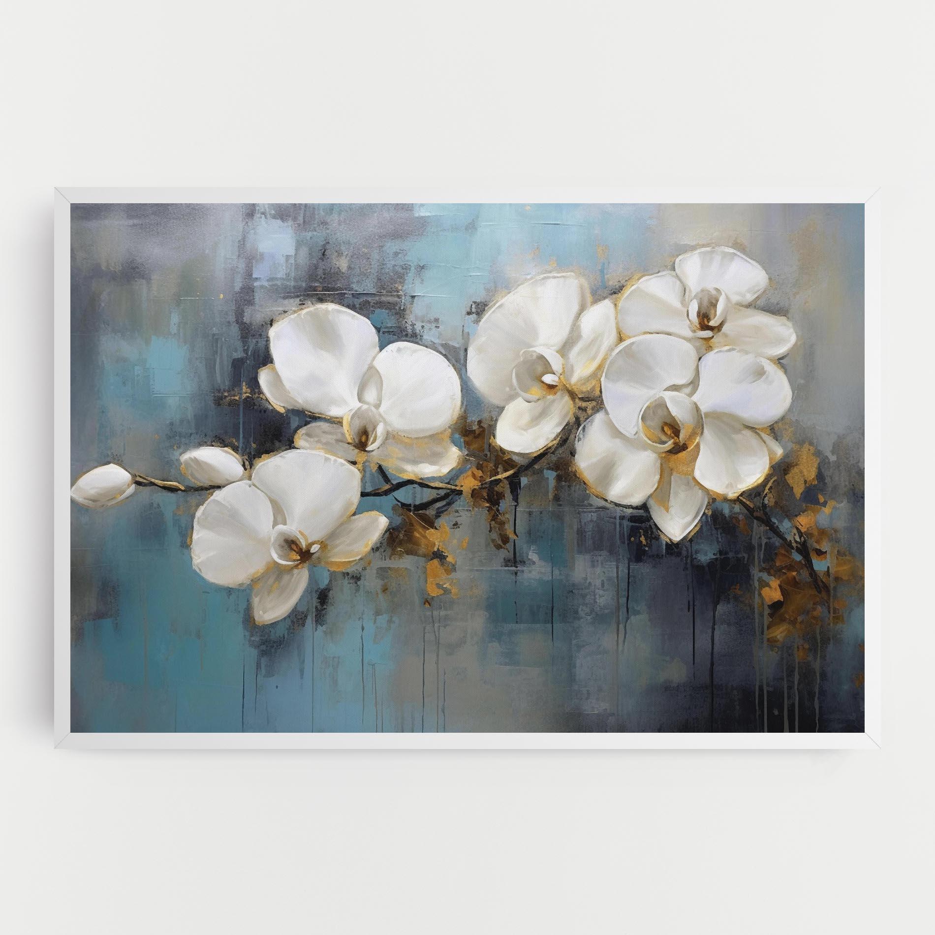 Картина на платно White Orchids Painting mockup 0