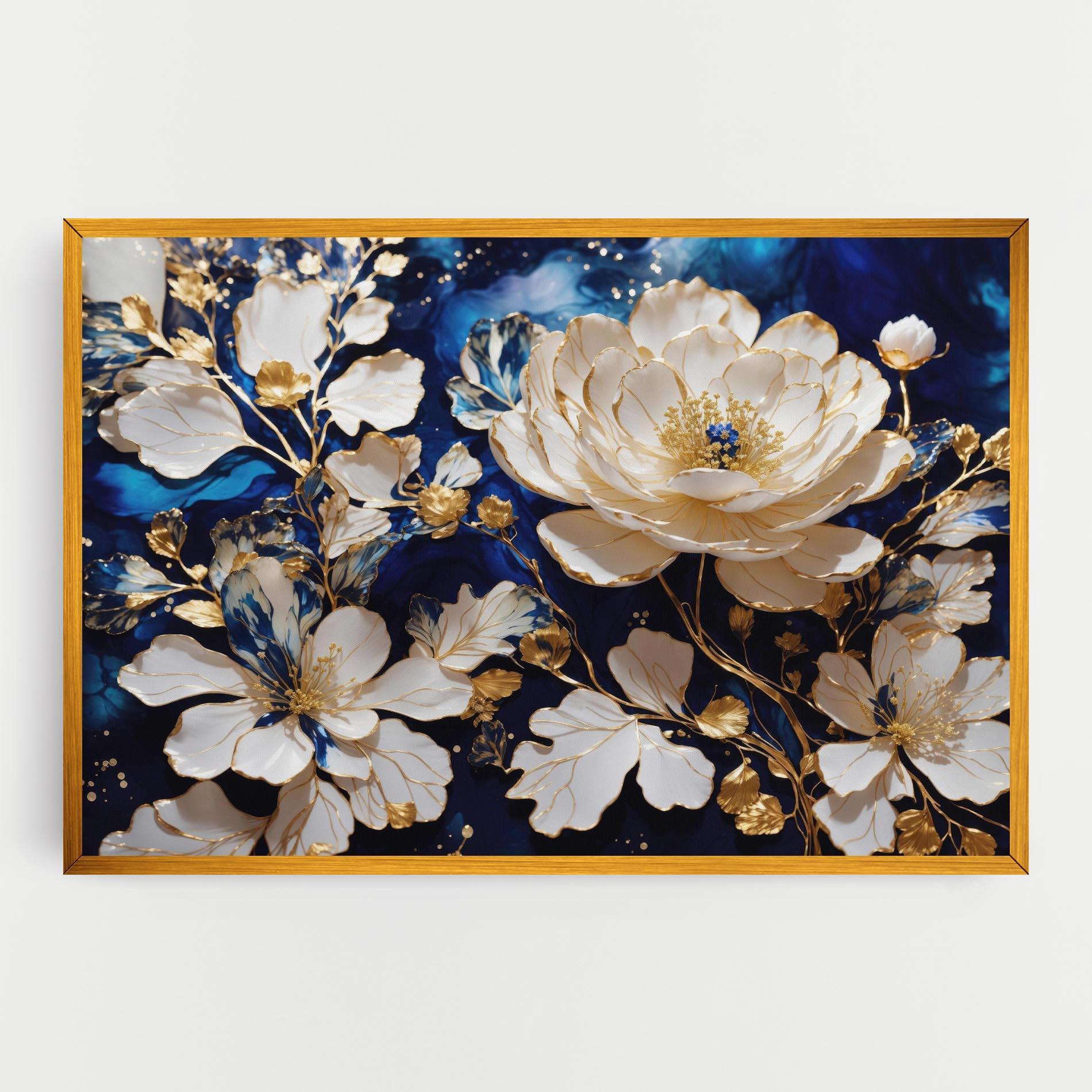Картина на платно Beautiful Golden White Rose mockup 0