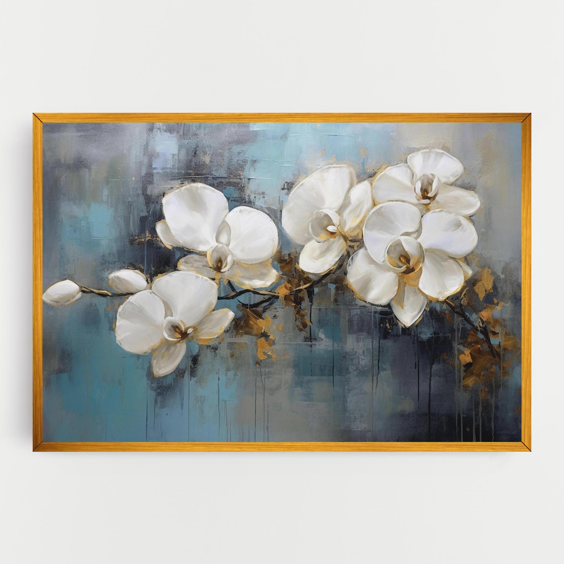 Картина на платно White Orchids Painting mockup 0