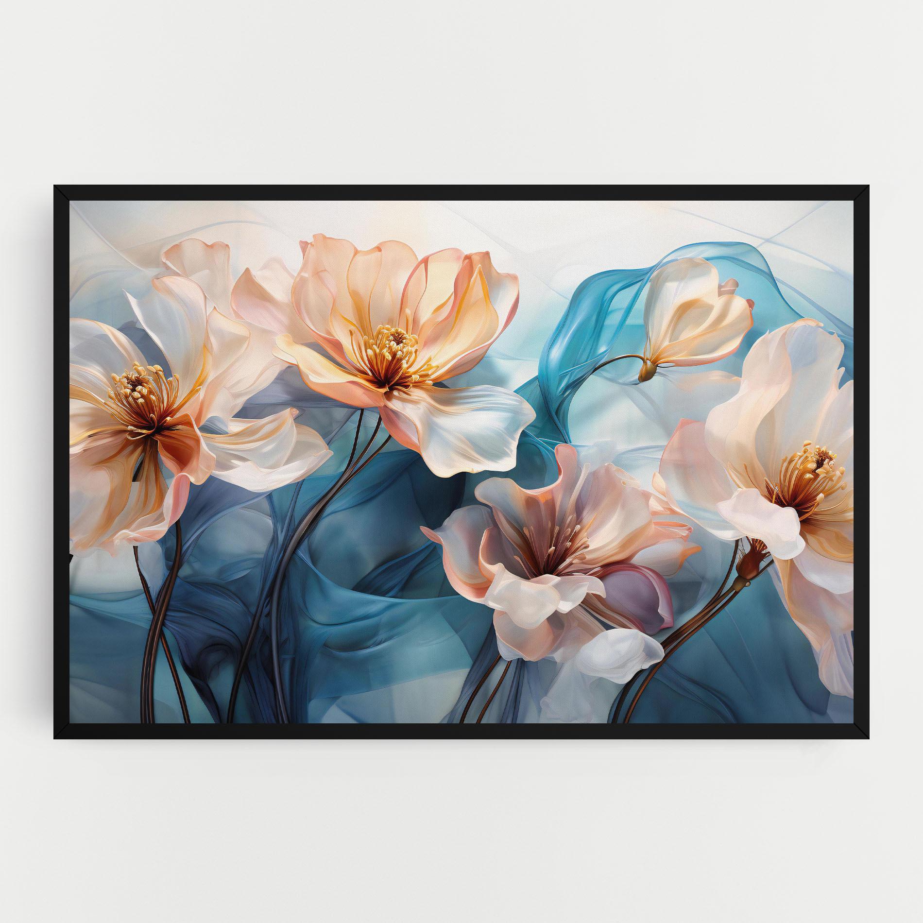 Картина на платно Pink Flowers Floating mockup 0