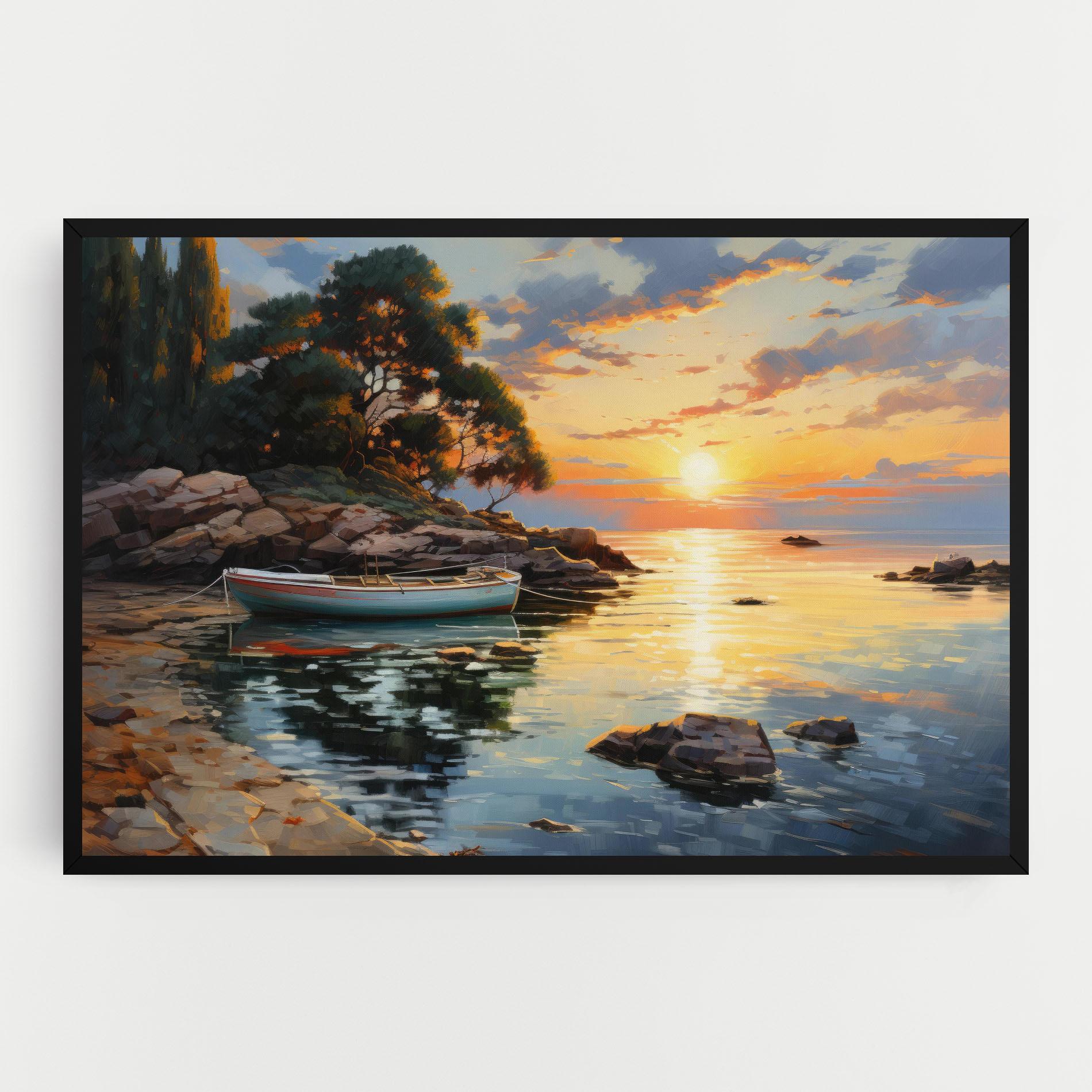 Картина на платно Sunset Sea Art mockup 0