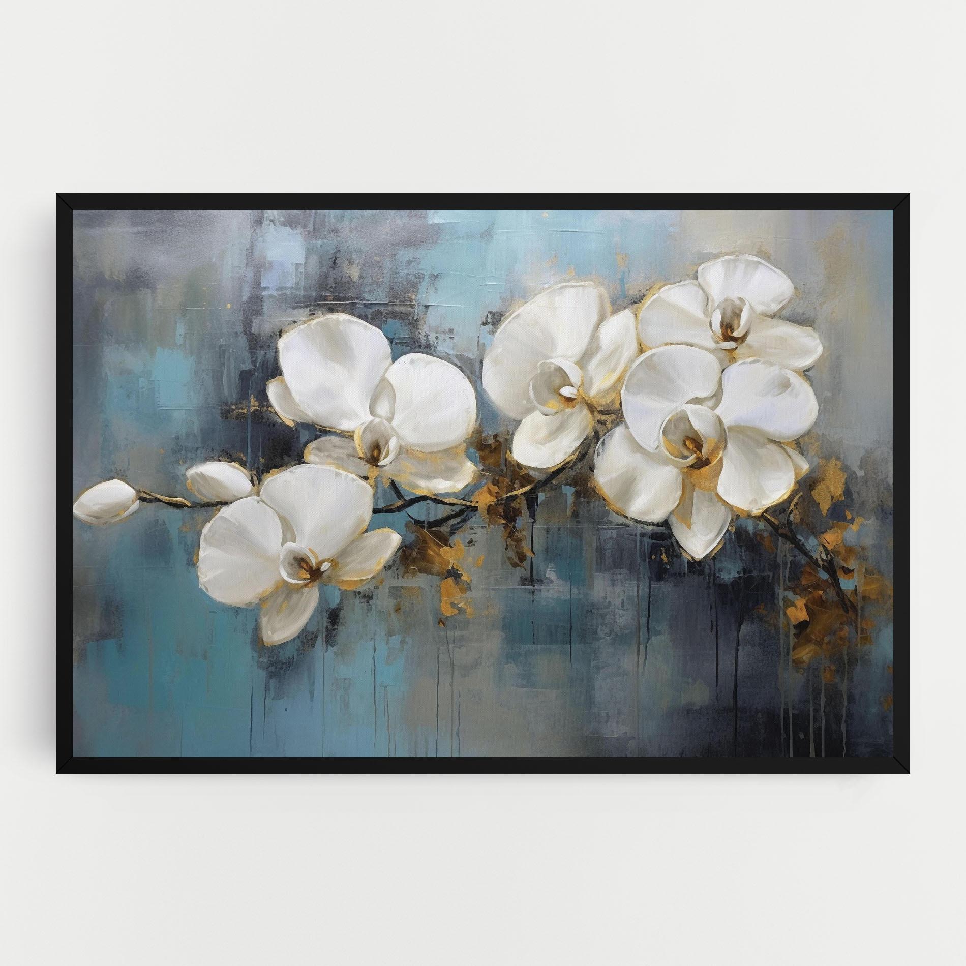 Картина на платно White Orchids Painting mockup 0