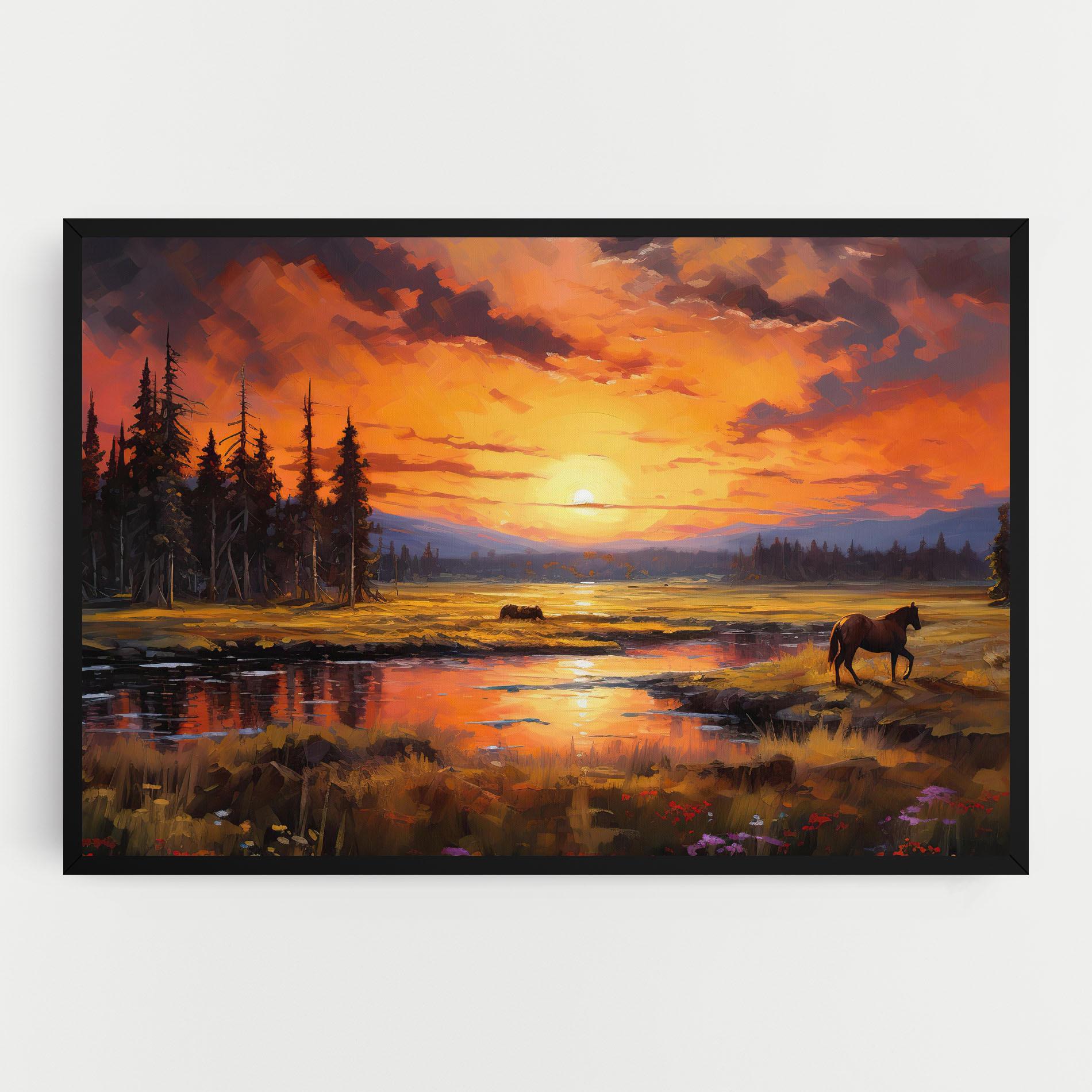 Картина на платно Wild Horses Painting mockup 0