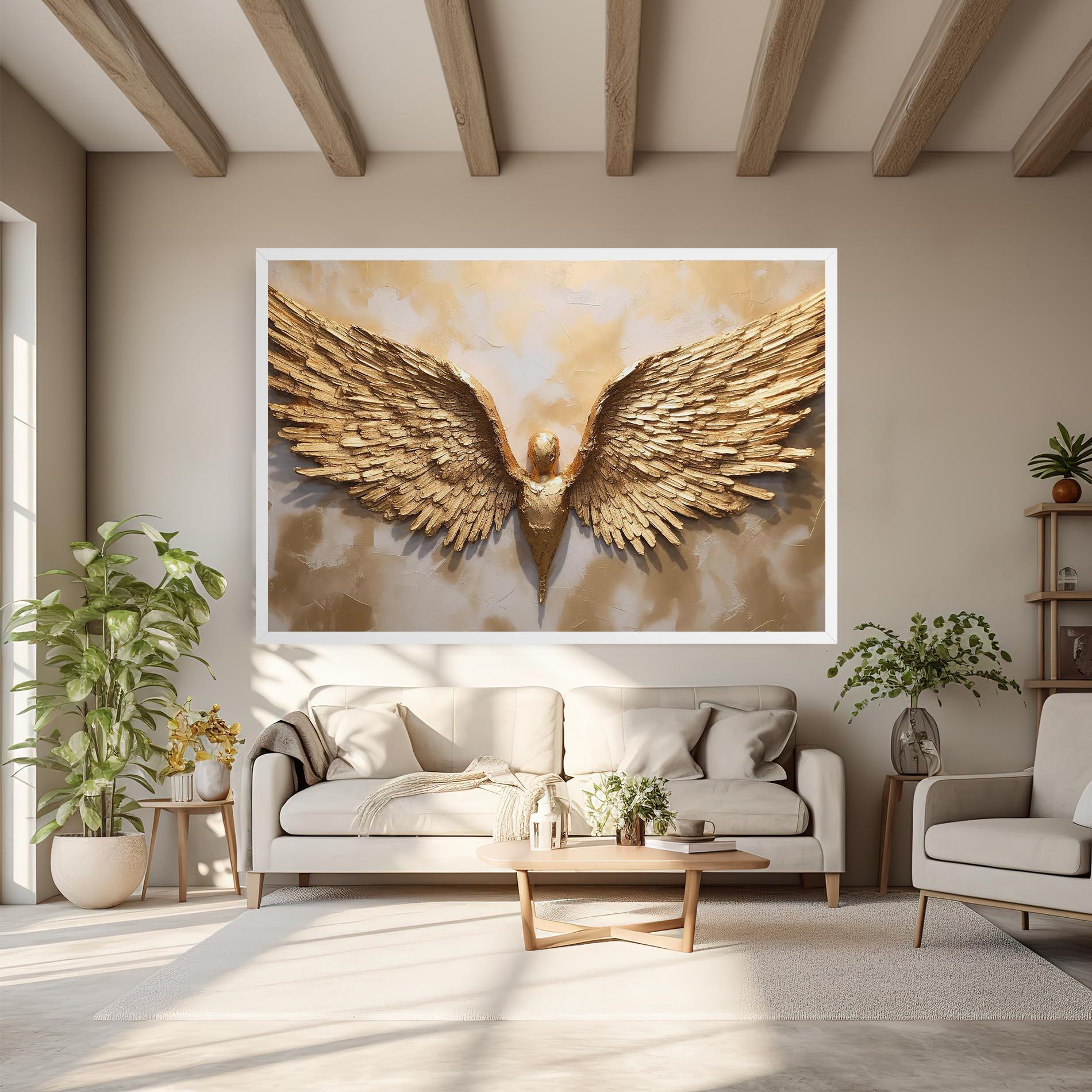 Картина на платно Beautiful Gold Wings mockup 6