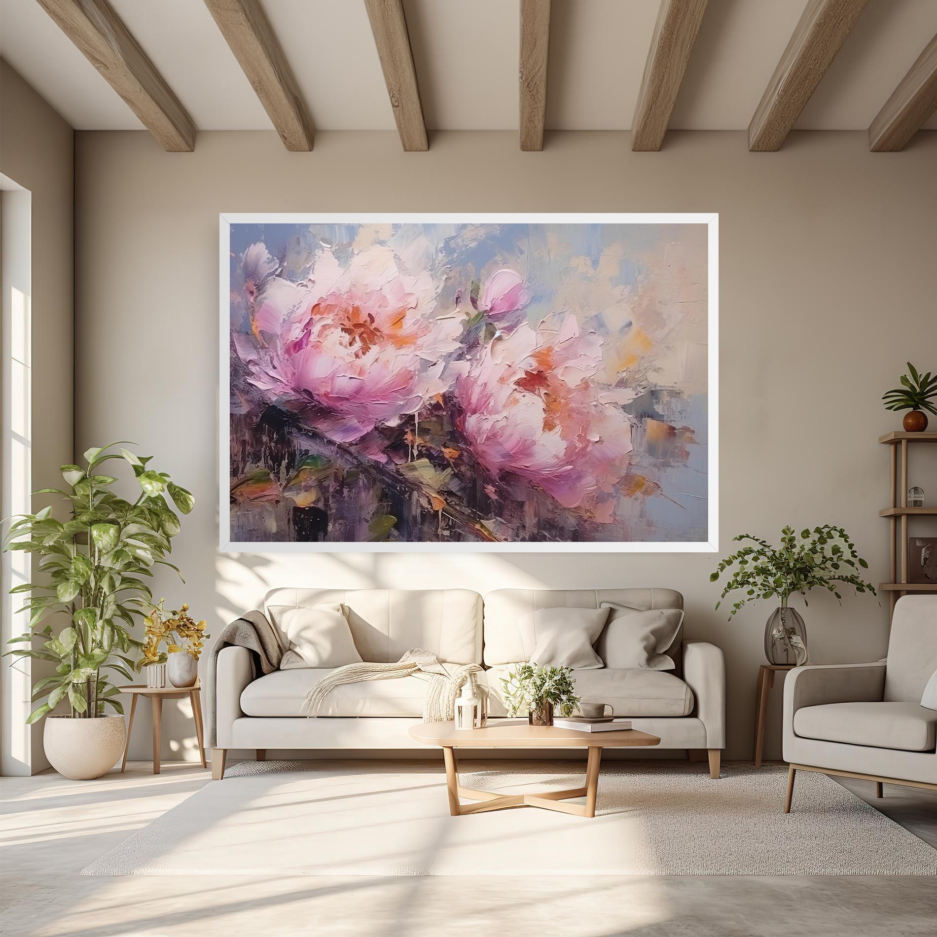 Картина на платно Peony Art mockup 6